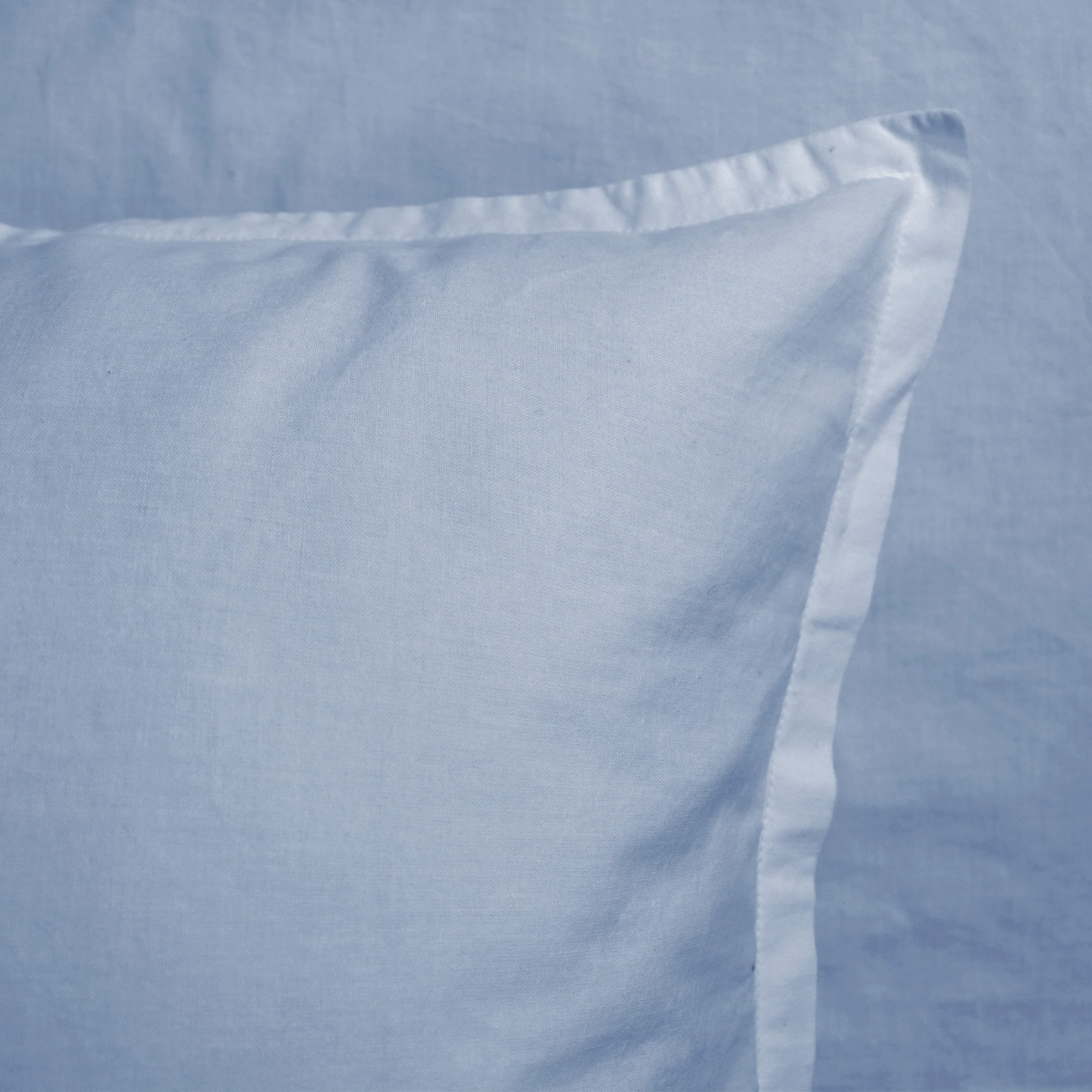 Lot De 2 Taie D'Oreiller Coton Lavé Volant Bleu Orage - Image 6