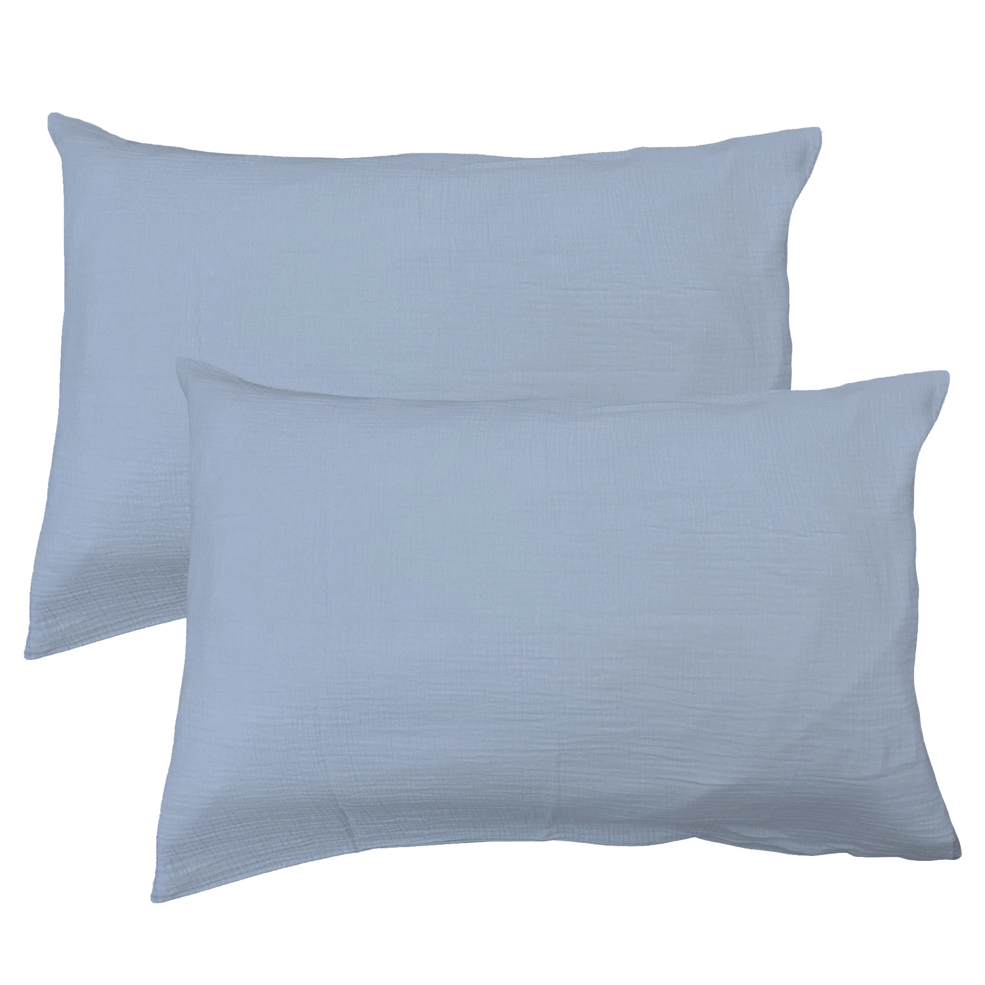 Lot De 2 Taies D'Oreiller Gaze De Coton Bleu Horizon - Image 4