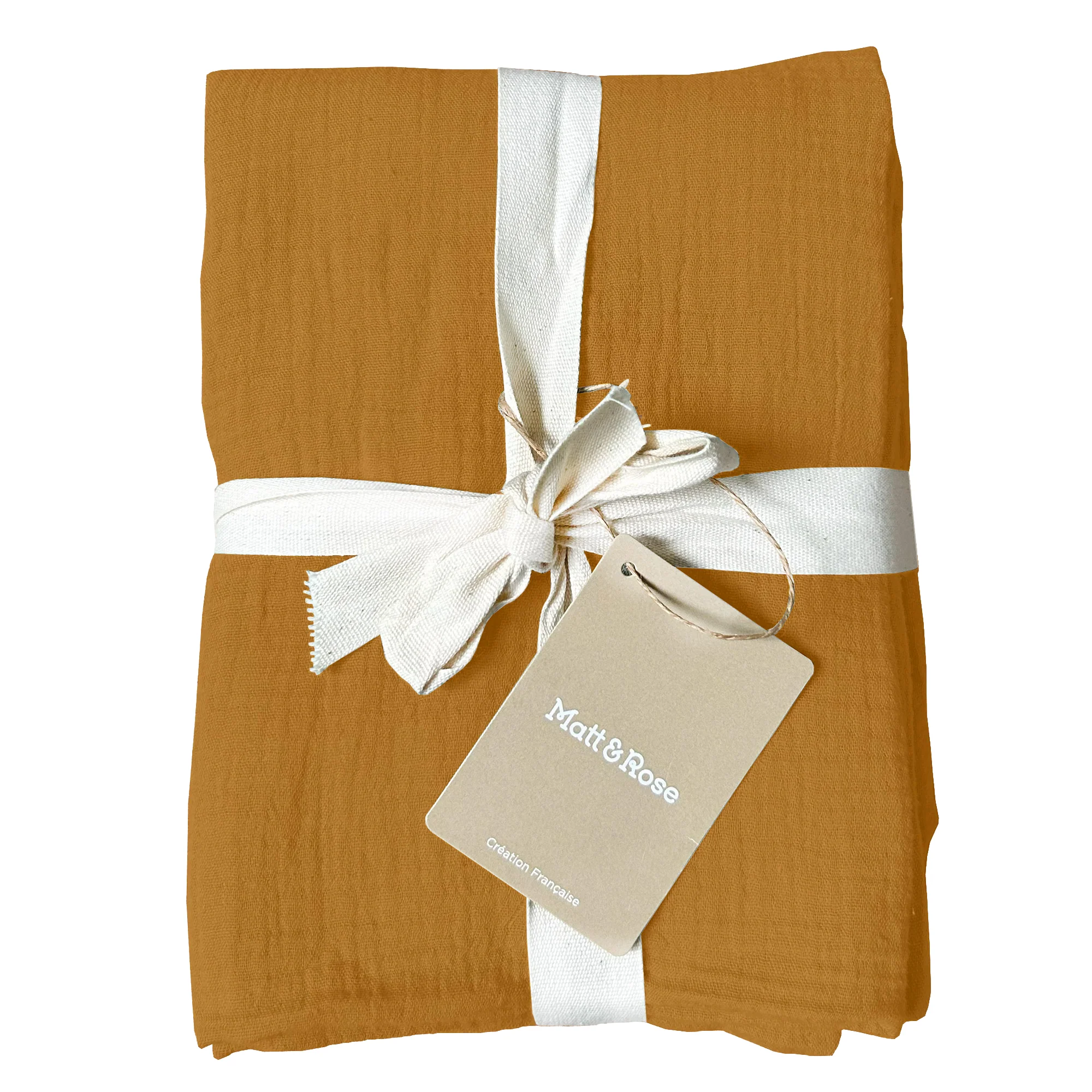 Lot De 2 Taies D'Oreiller Gaze De Coton Caramel - Image 4