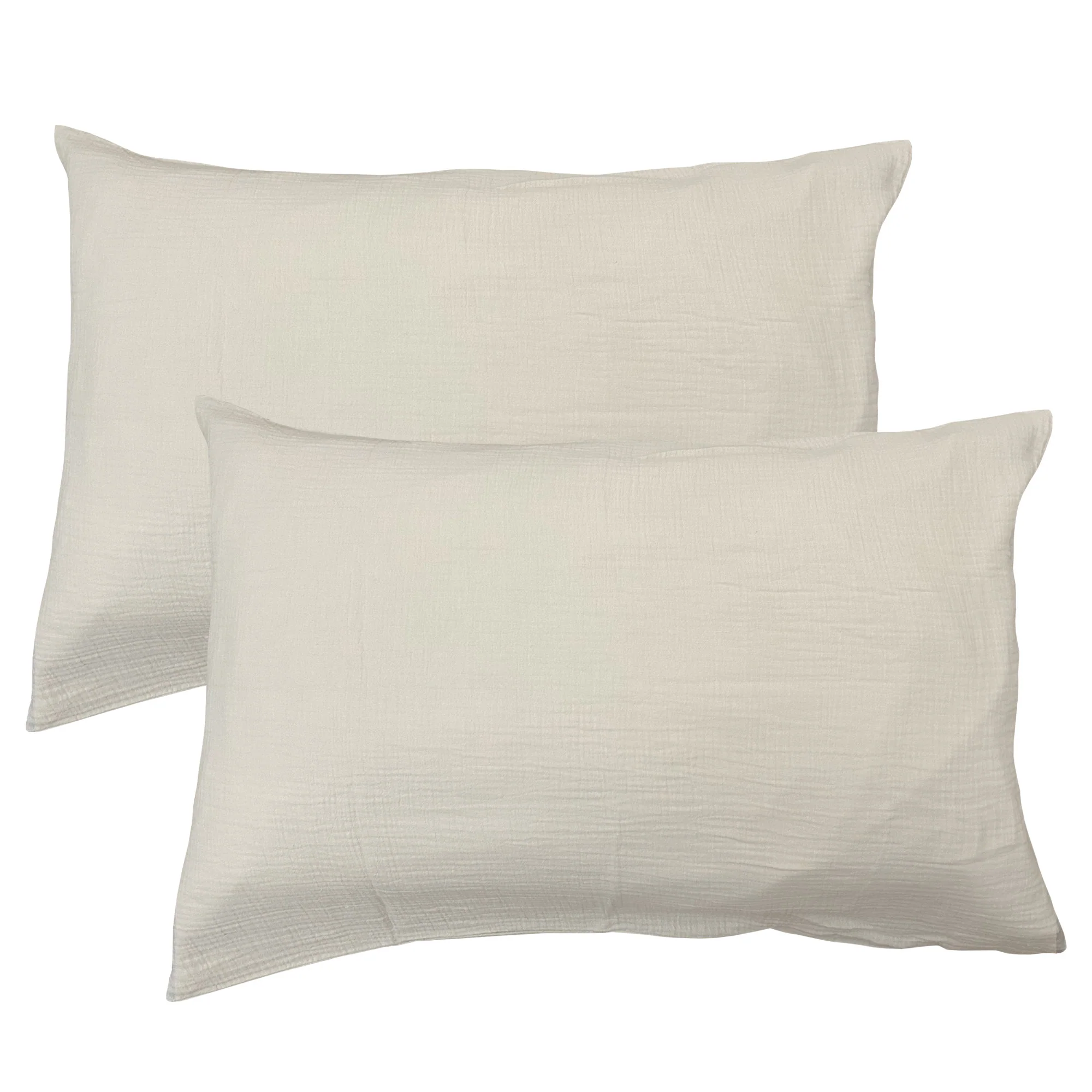 Lot De 2 Taies D'Oreiller Gaze De Coton Naturel - Image 4