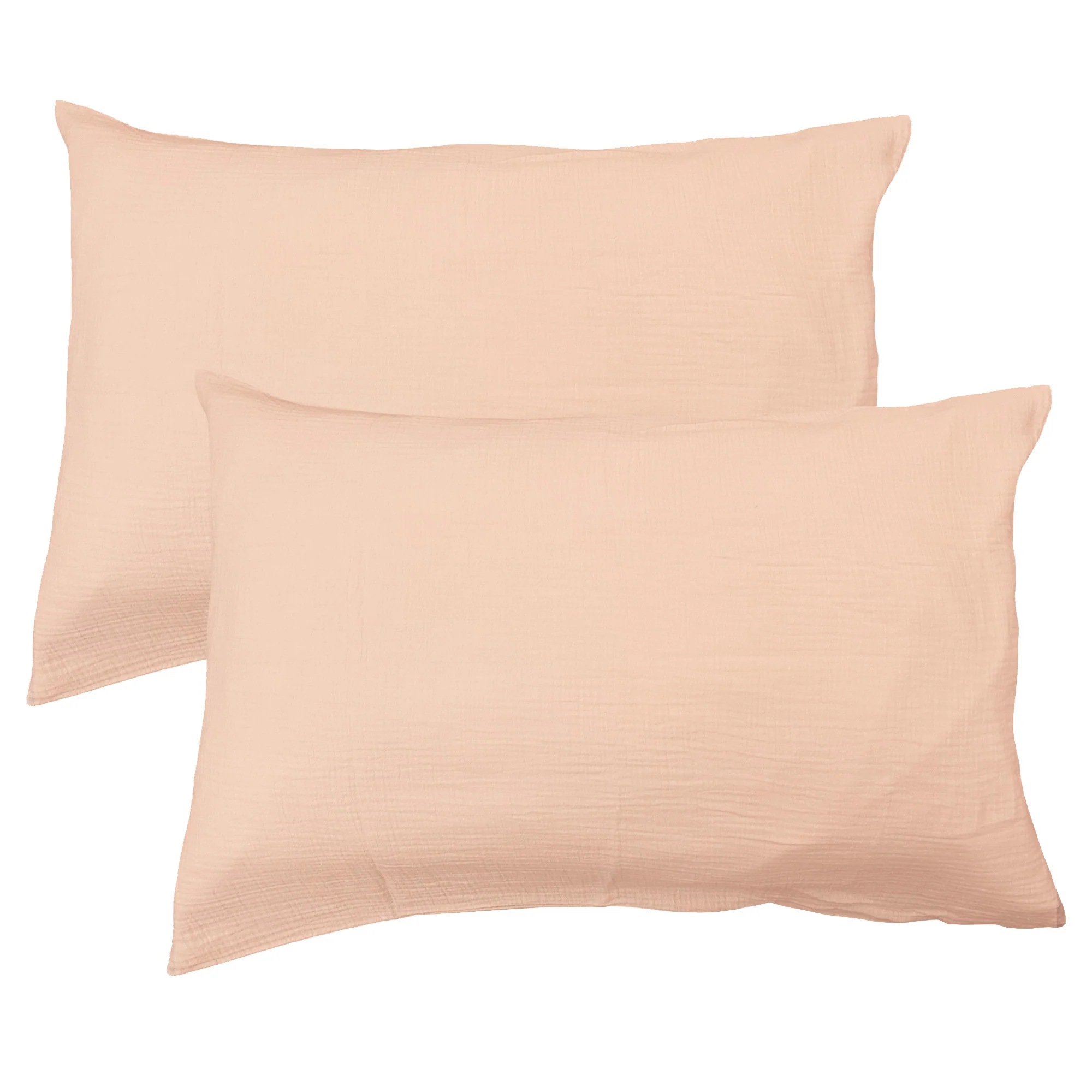 Lot De 2 Taies D'Oreiller Gaze De Coton Rose - Image 3