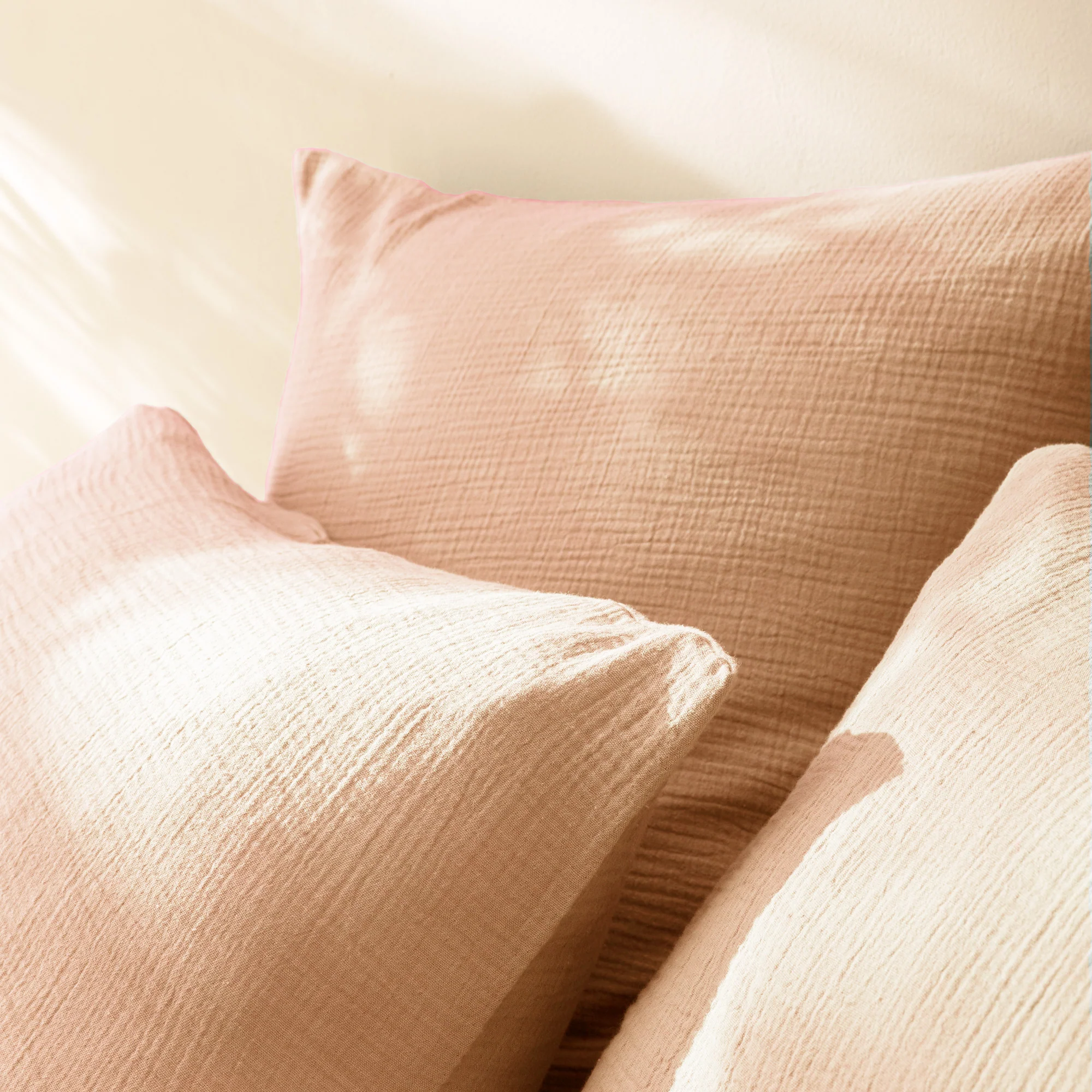 Lot De 2 Taies D'Oreiller Gaze De Coton Rose - Image 5
