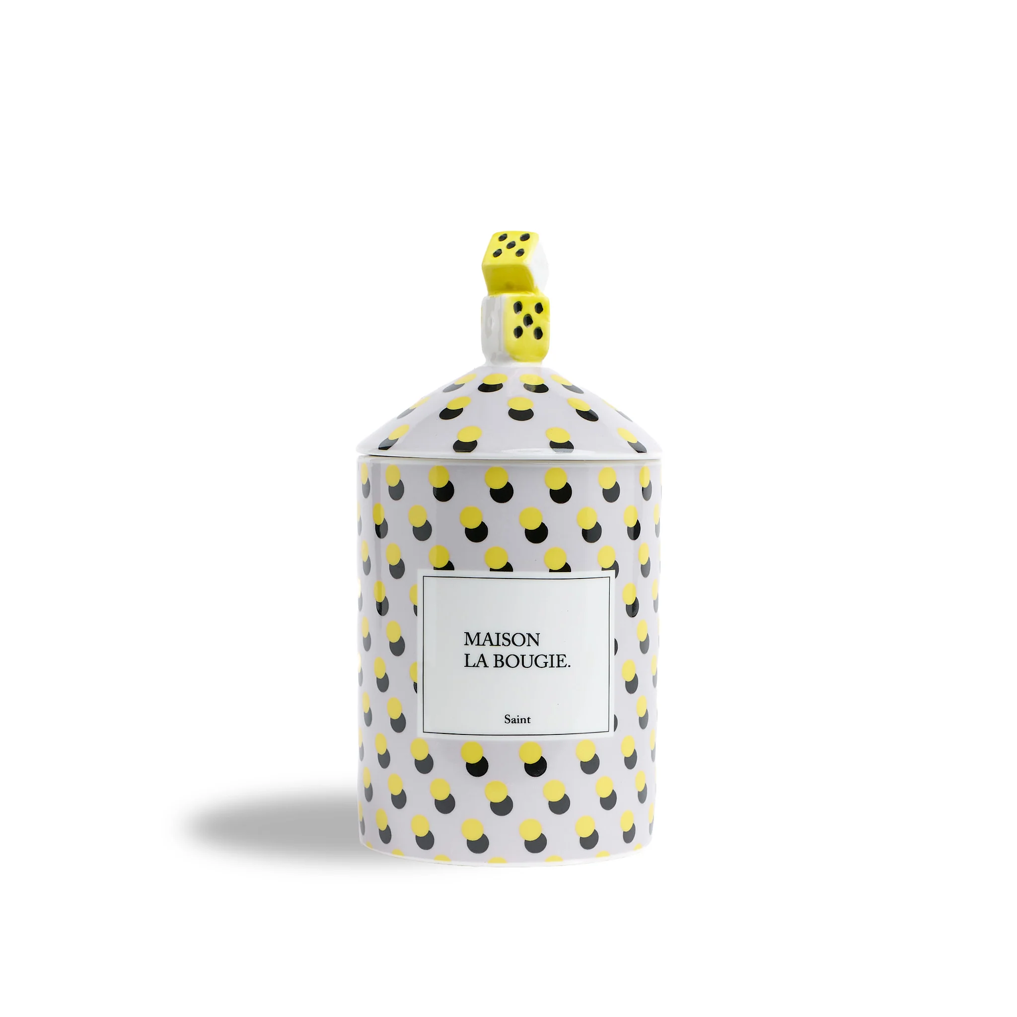 Bougie Saint Miracle - Jaune & Gris - Bergamote & Vétiver - Image 3
