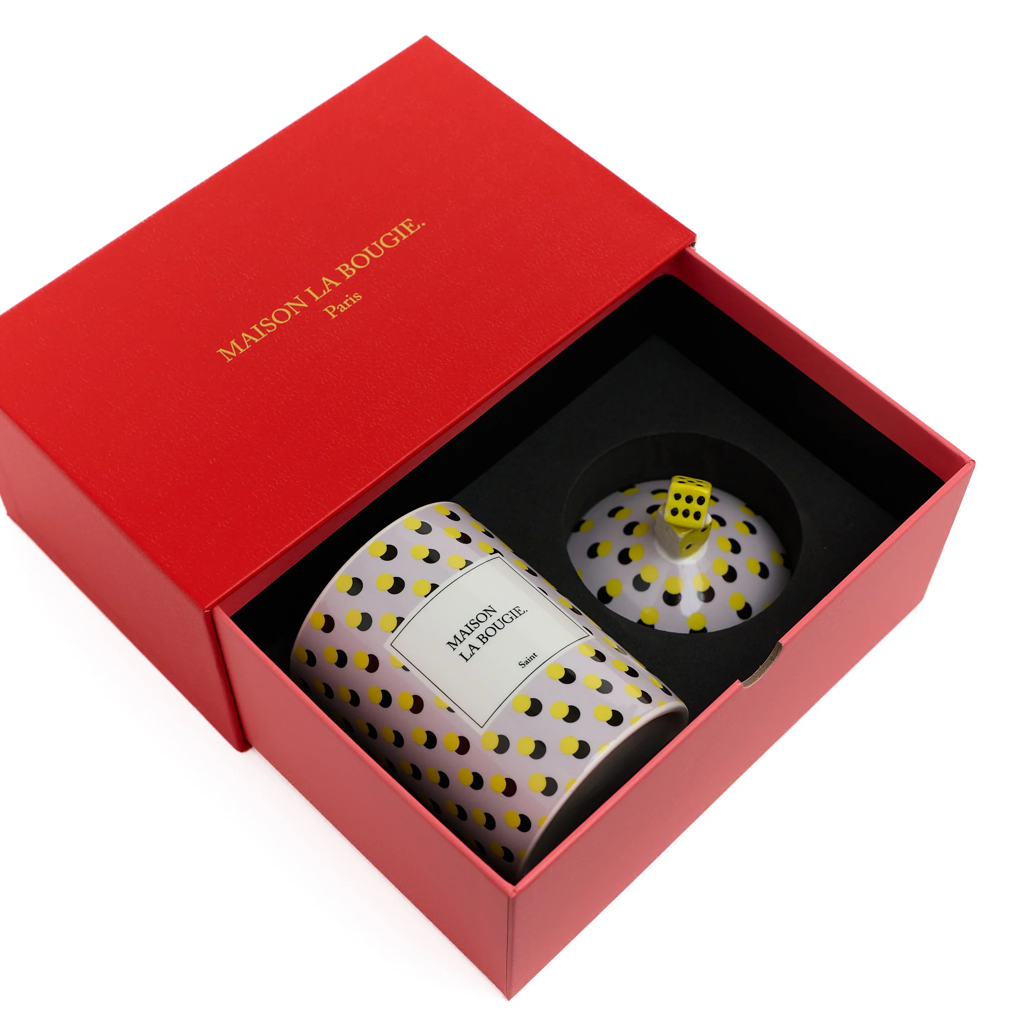 Bougie Saint Miracle - Jaune & Gris - Bergamote & Vétiver - Image 4