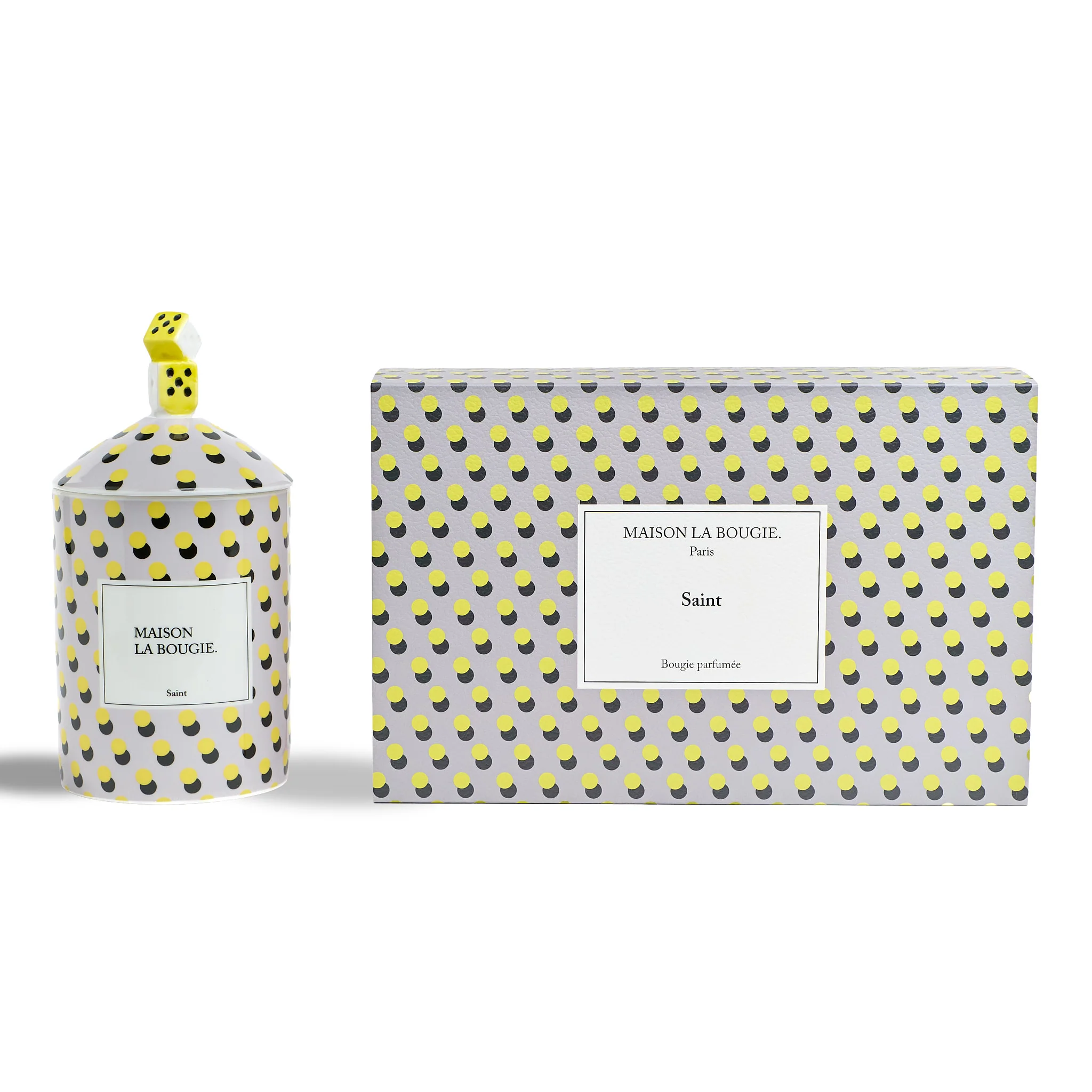 Bougie Saint Miracle - Jaune & Gris - Bergamote & Vétiver - Image 5