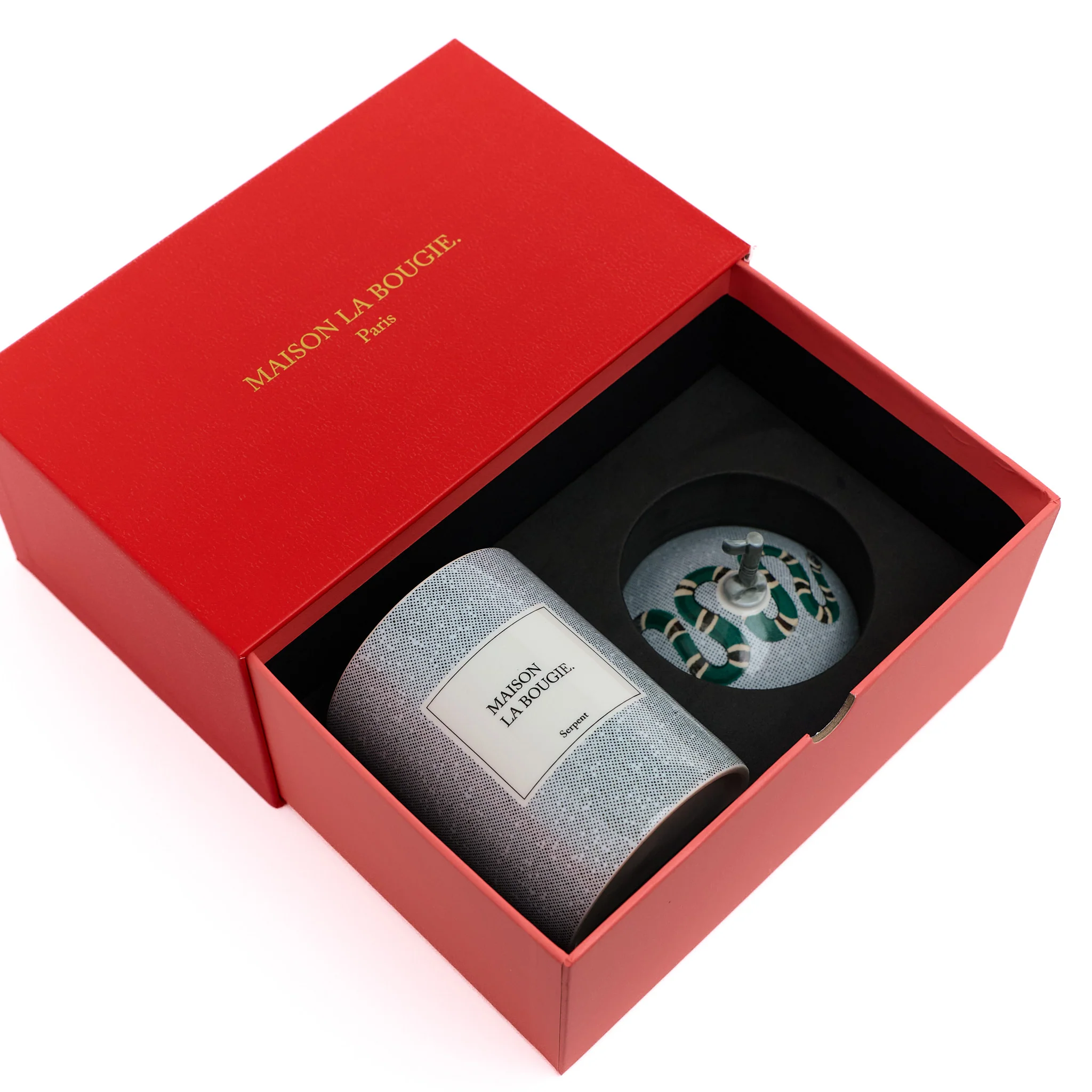 Bougie Serpent - Bleu & Vert - Musc & Fleurs - Image 2