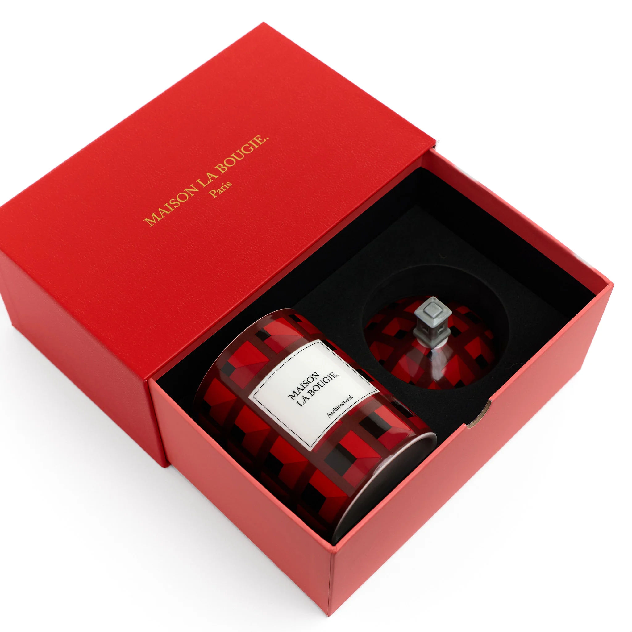 Bougie Architectural - Rouge - Chypre & Amber - Image 2
