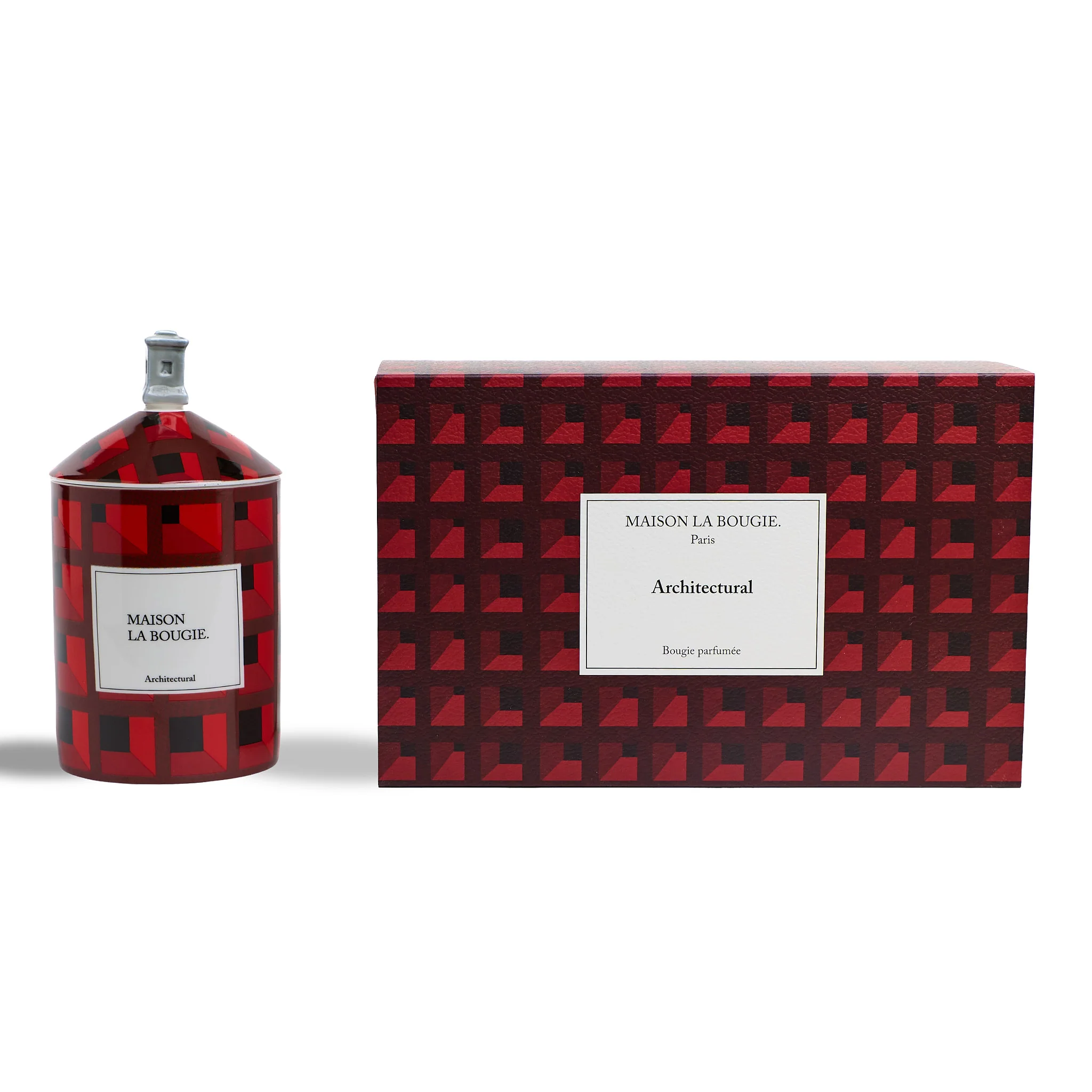 Bougie Architectural - Rouge - Chypre & Amber - Image 3