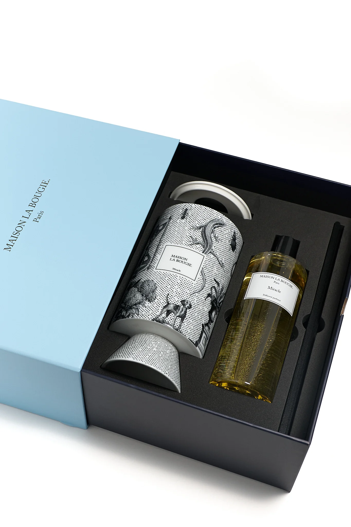Diffuseur Miracle - Blanc Doré & Noir - Ambre & Fève tonka - Image 3
