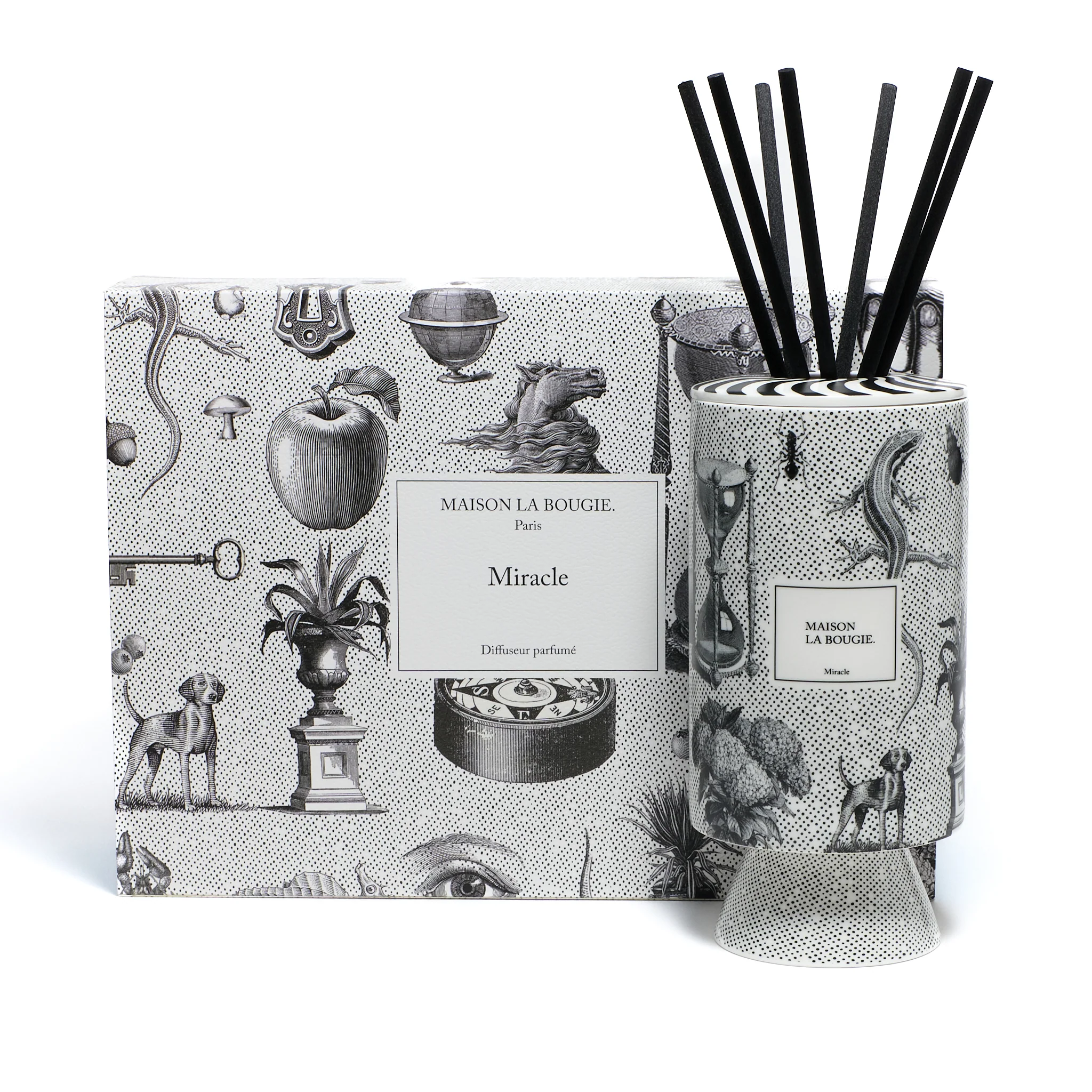 Diffuseur Miracle - Blanc Doré & Noir - Ambre & Fève tonka - Image 4