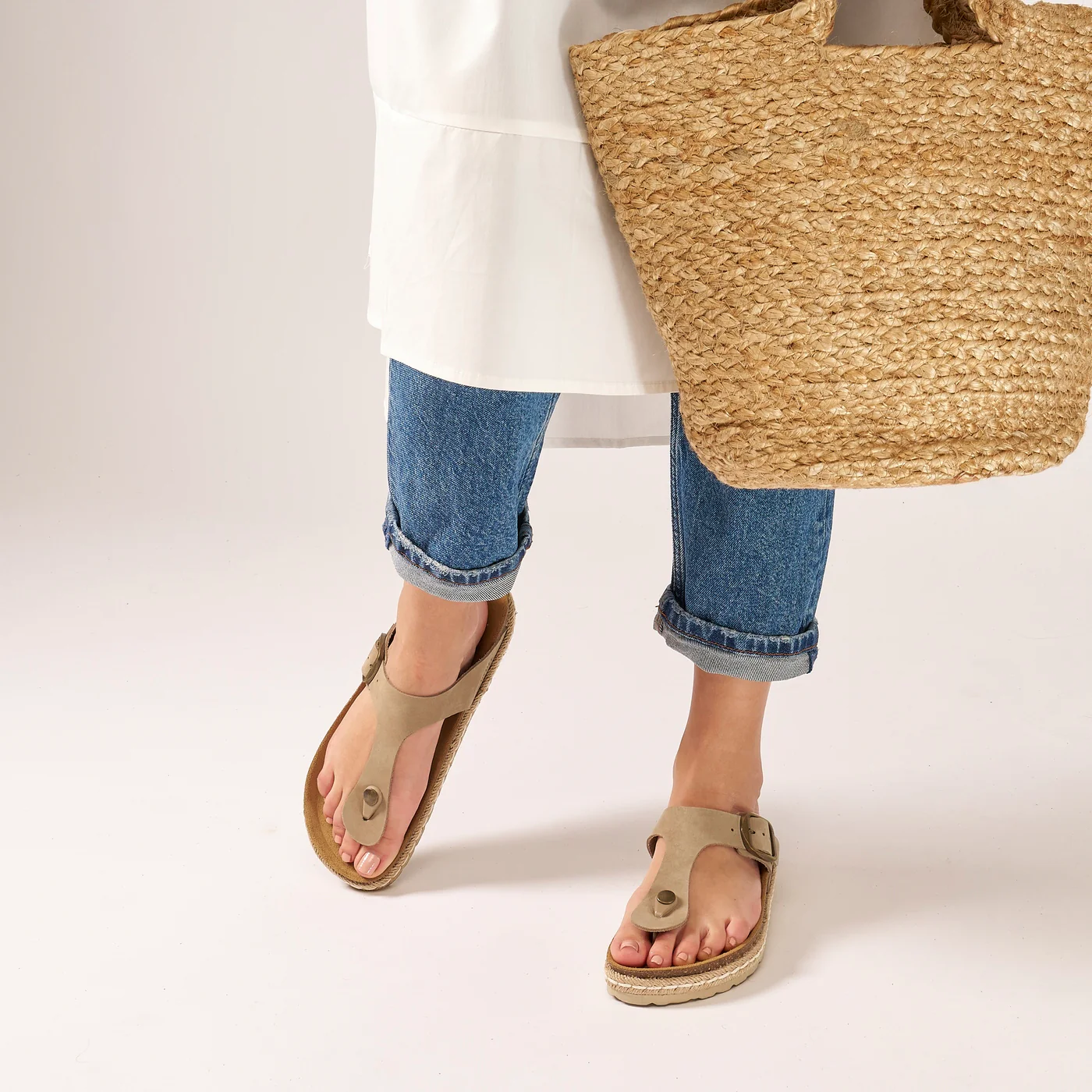 Tongs Gala Nubuck Taupe - Femme - Image 6