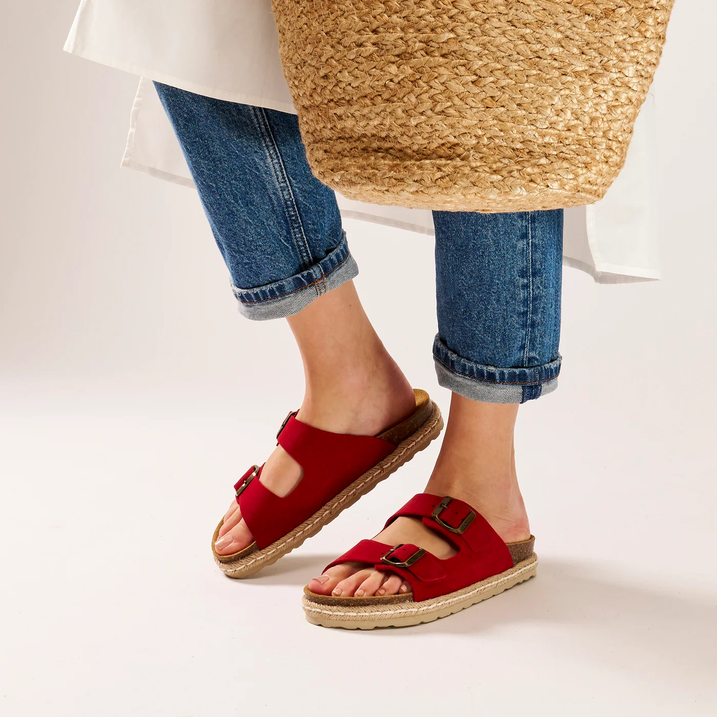 Sandales Ana Suede Red - Femme - Image 6