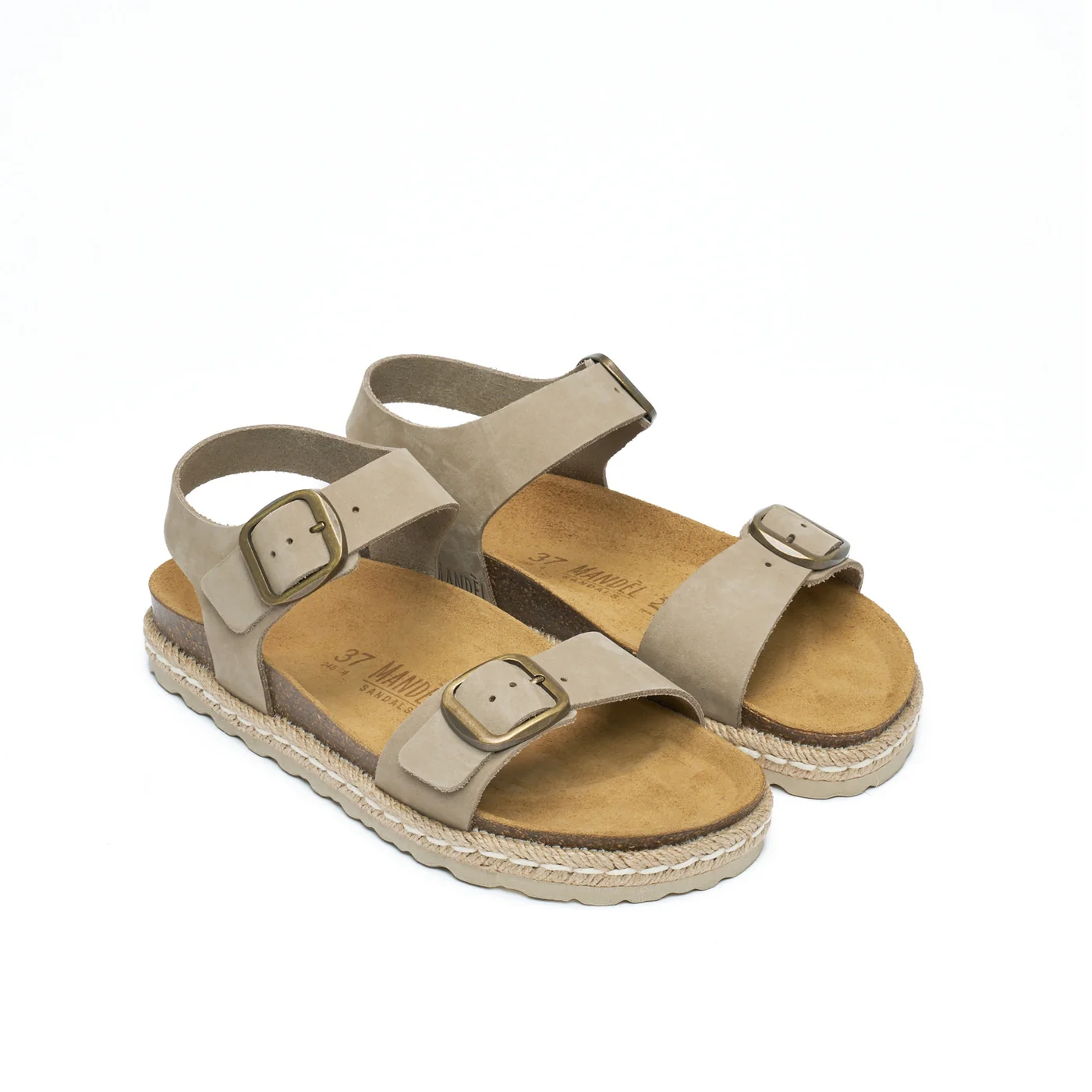 Sandales Ines Nubuck Taupe - Femme - Image 3