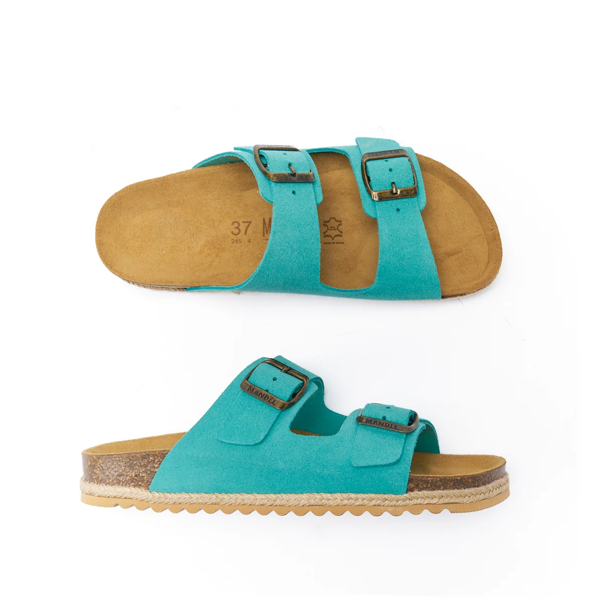 Sandales Alberto Suede Turquoise - Femme - Image 4