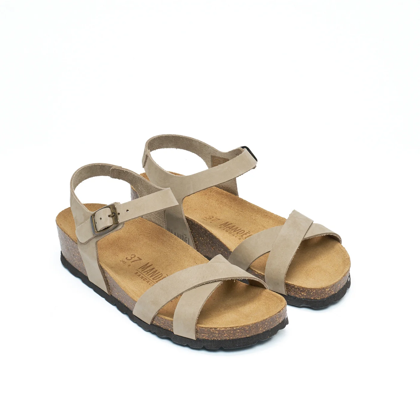 Sandales Sara Nubuck Taupe - Femme - Image 3