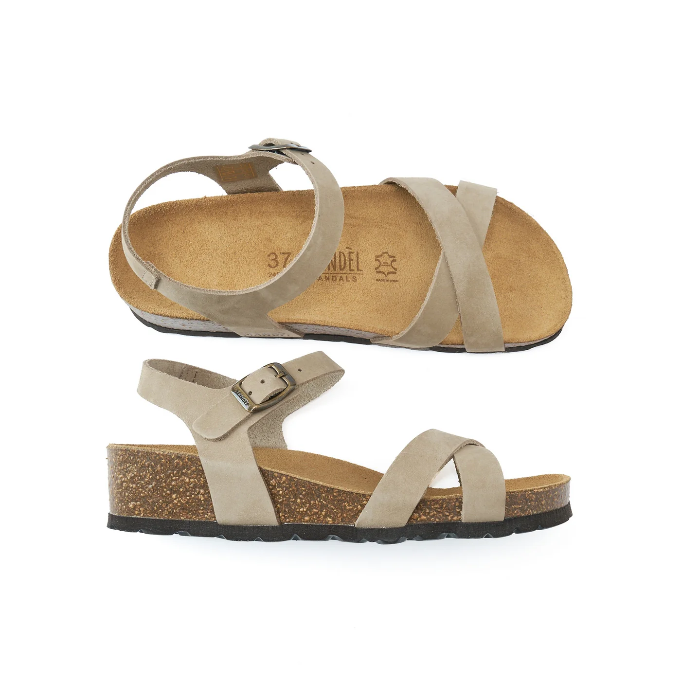 Sandales Sara Nubuck Taupe - Femme - Image 5