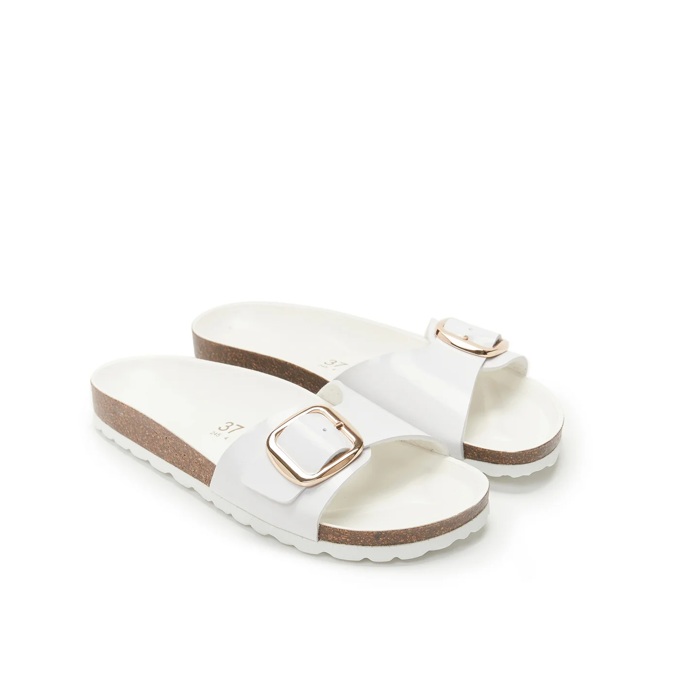 Sandales Agata Big Buckle Patent White - Femme - Image 3