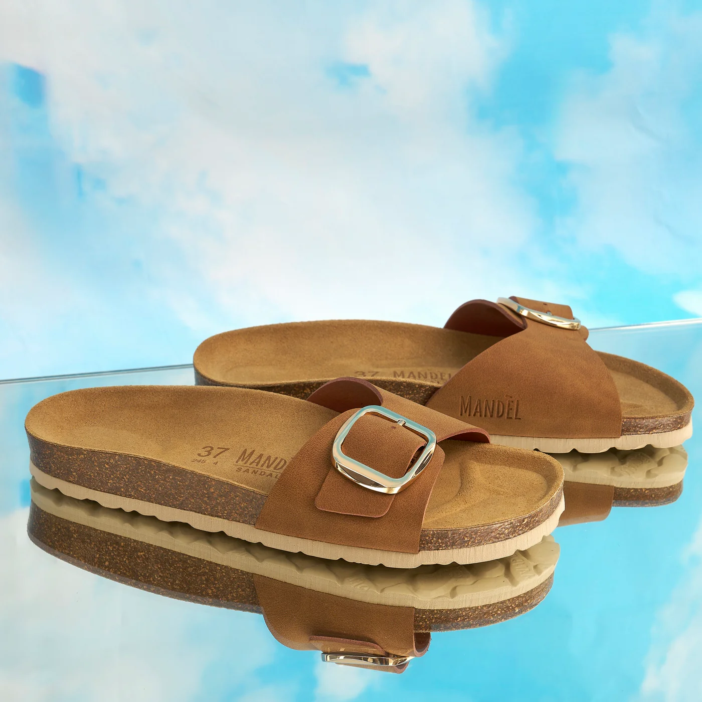 Sandales Agata Big Buckle Cognac Brown - Femme - Image 6