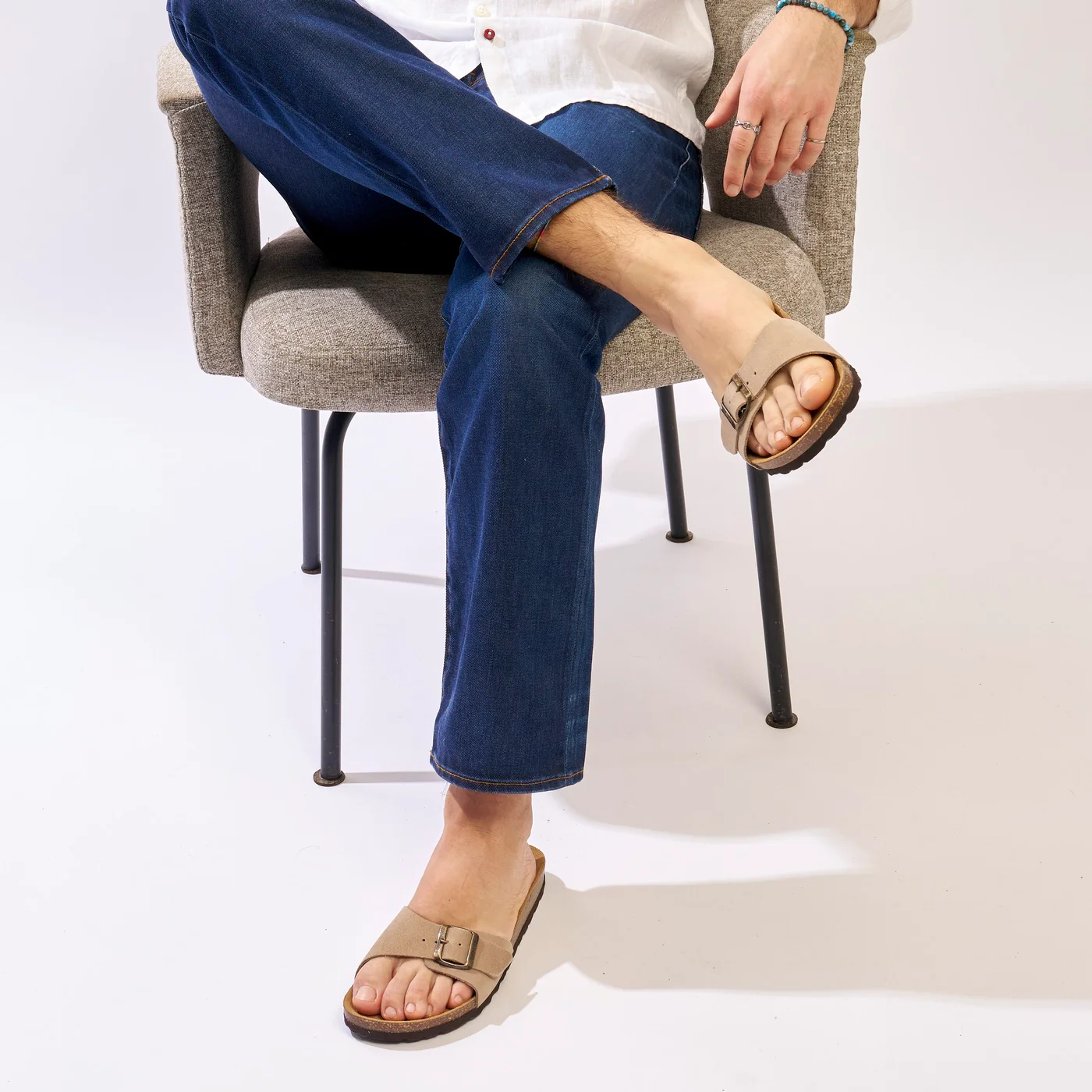 Mandel - Sandales Agata Suede Taupe - Homme - Image 6