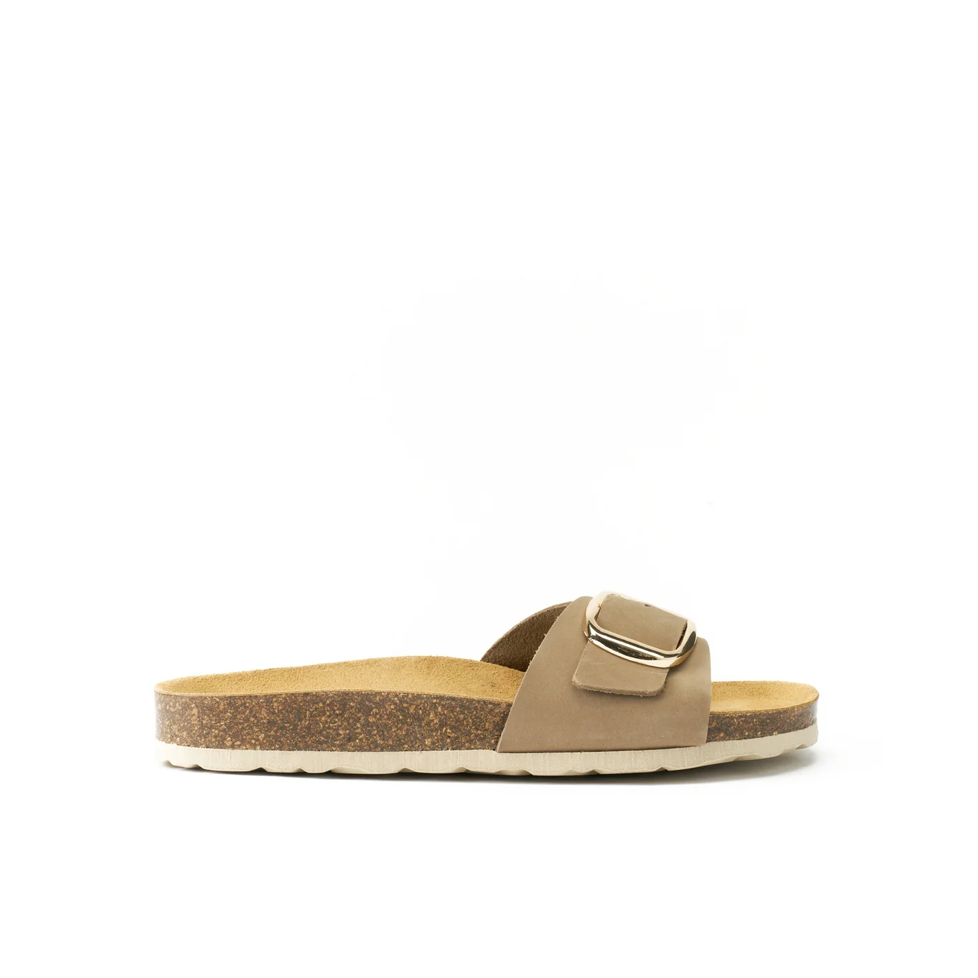Sabots Agata Big Buckle Nubuck Taupe - Femme - Image 2