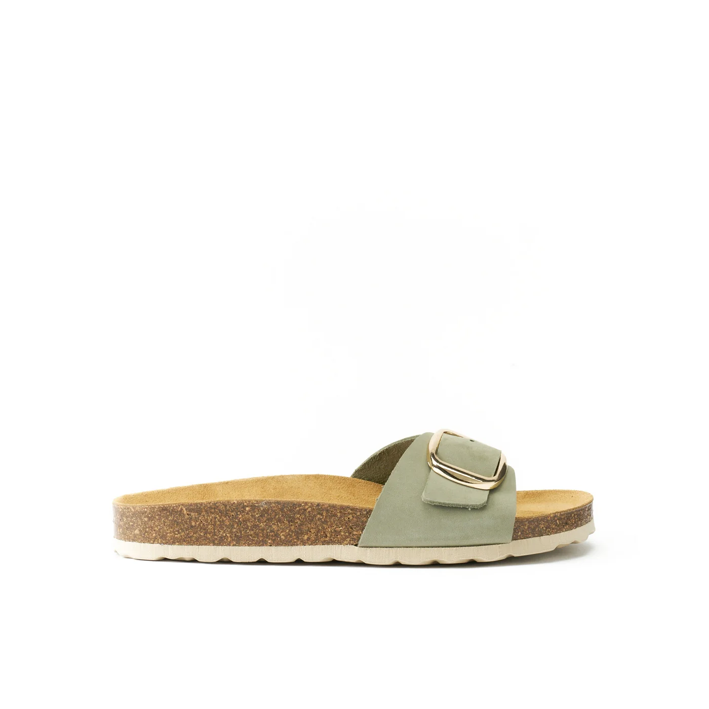 Sabots Agata Big Buckle Nubuck Olive Green - Femme - Image 2