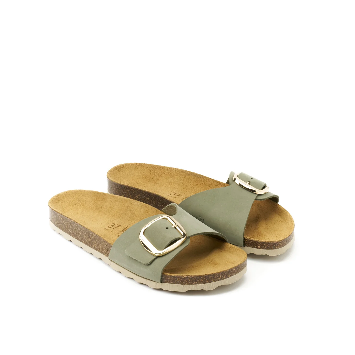 Sabots Agata Big Buckle Nubuck Olive Green - Femme - Image 4