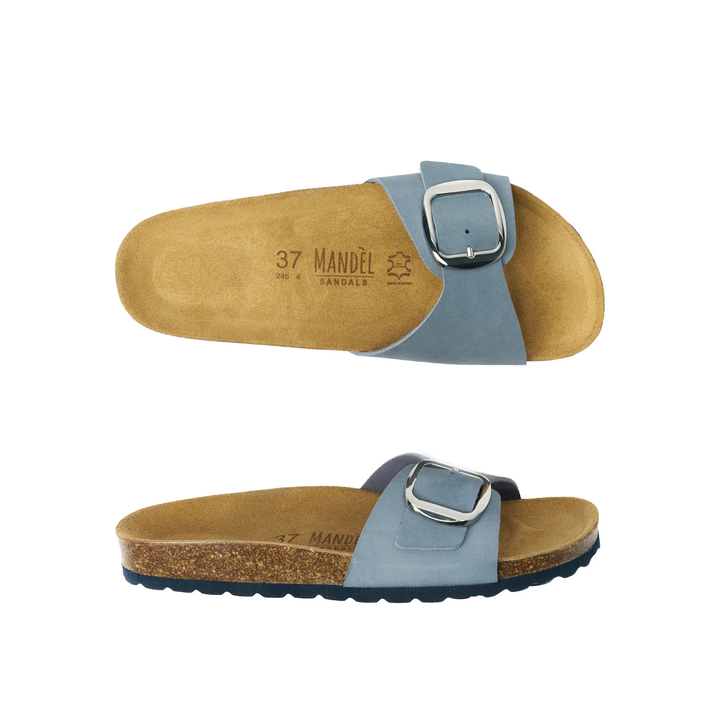 Sabots Agata Big Buckle Nubuck Ultramarine - Femme - Image 6