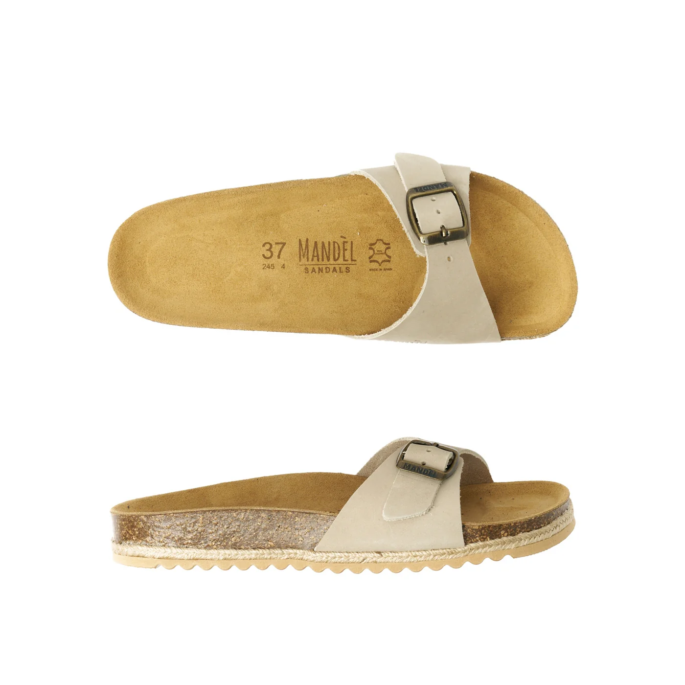 Sabots Agata Big Buckle Nubuck Beige - Femme - Image 6