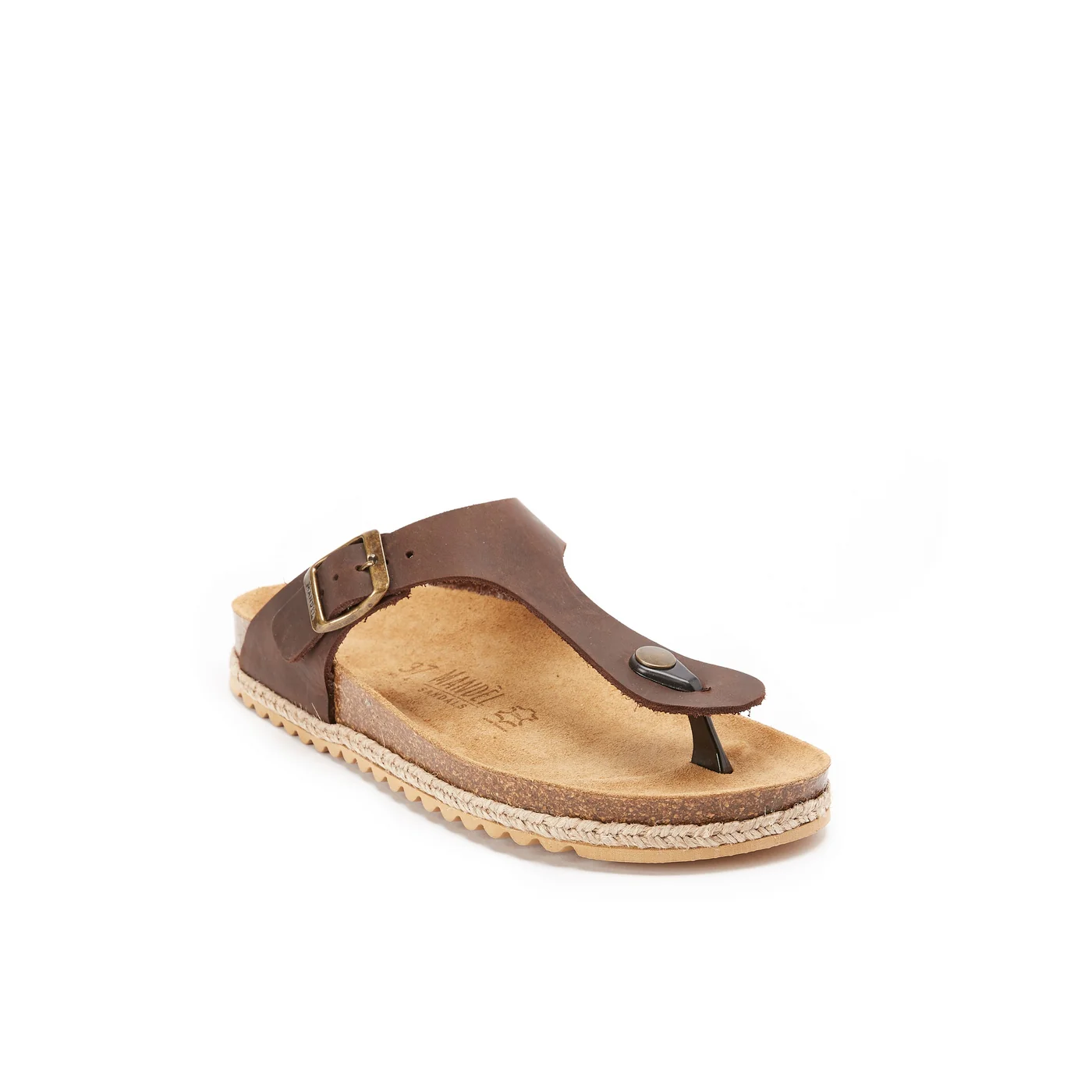 Tongs Blanca Oiled Leather Dark Brown - Femme - Image 2