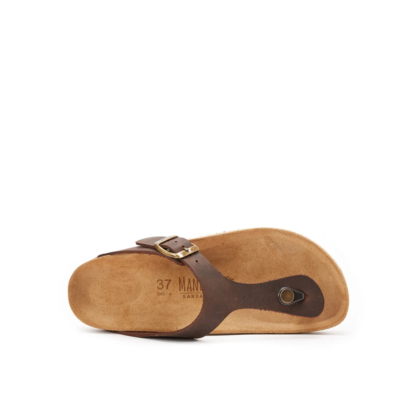 Tongs Blanca Oiled Leather Dark Brown - Femme - Image 5