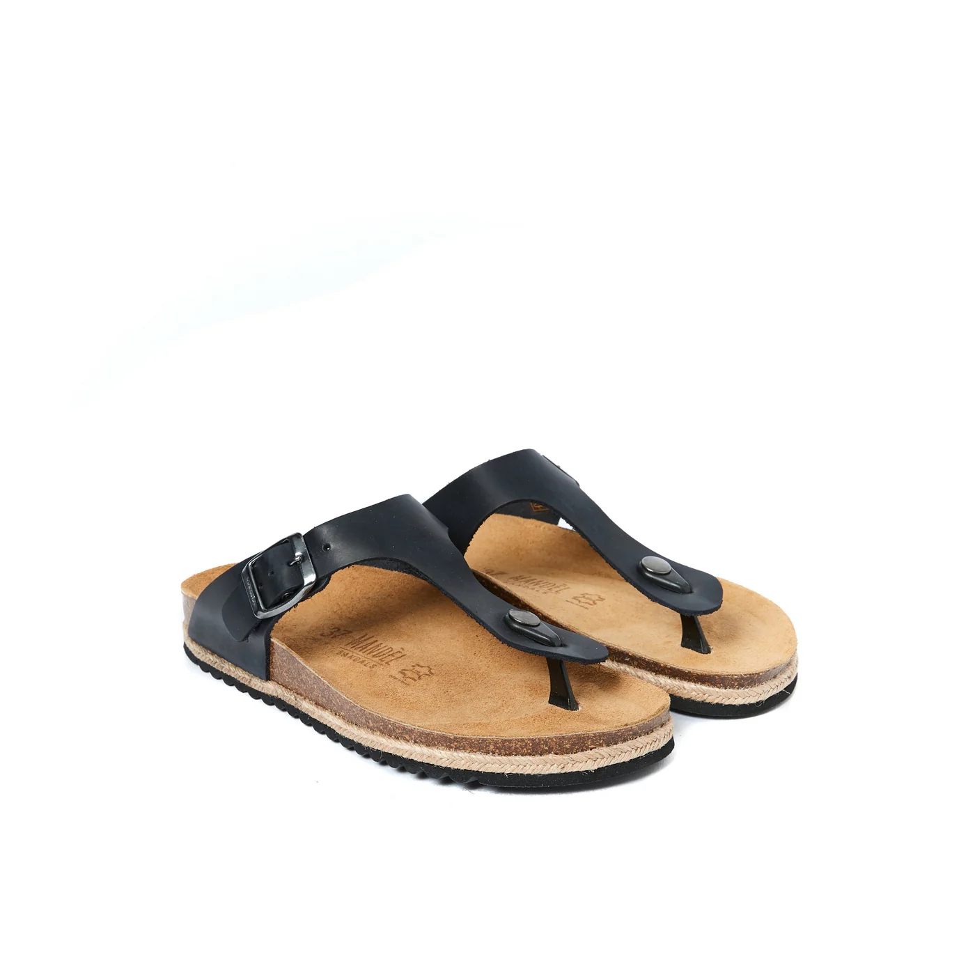 Tongs Blanca Oiled Leather Black - Femme - Image 3