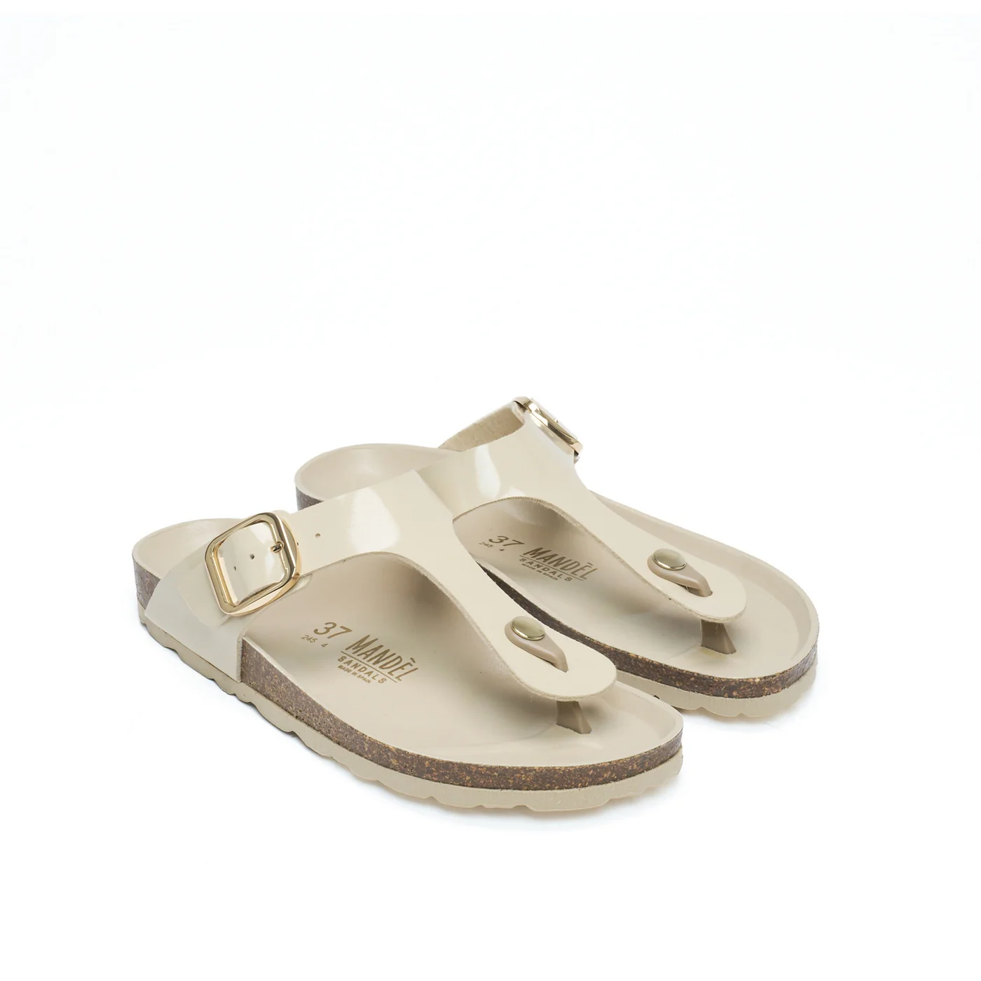 Tongs Blanca Big Buckle Beige - Femme - Image 3