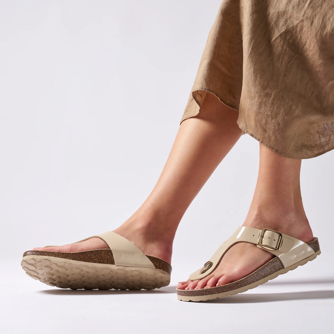 Tongs Blanca Big Buckle Beige - Femme - Image 6