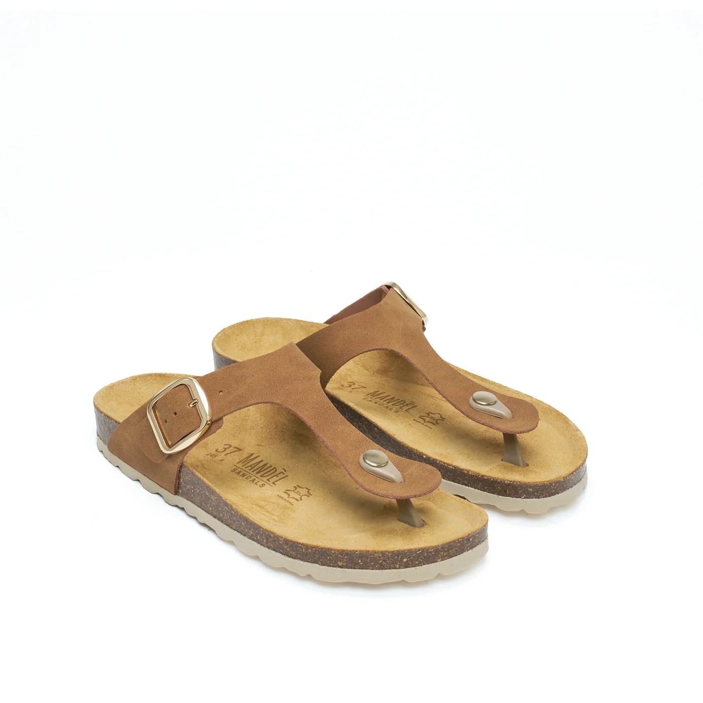 Tongs Blanca Big Buckle Cognac Brown - Femme - Image 3