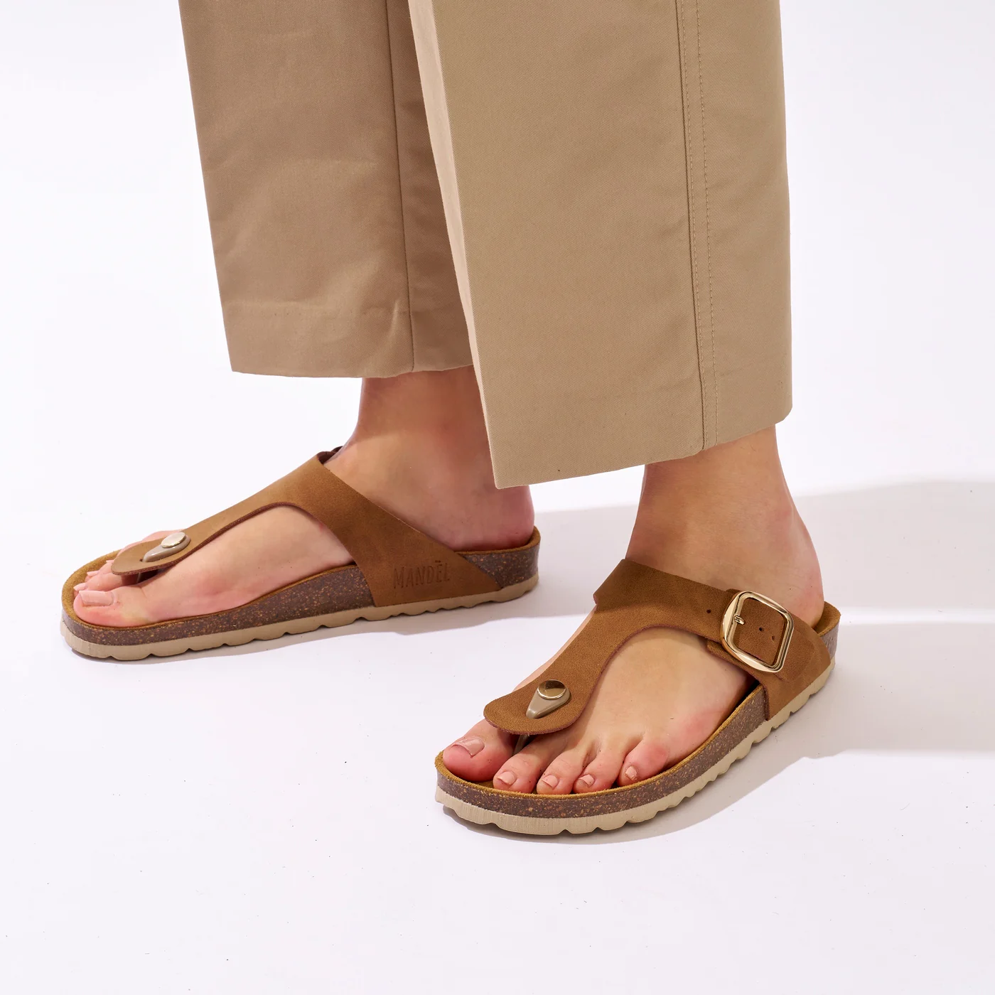 Tongs Blanca Big Buckle Cognac Brown - Femme - Image 6