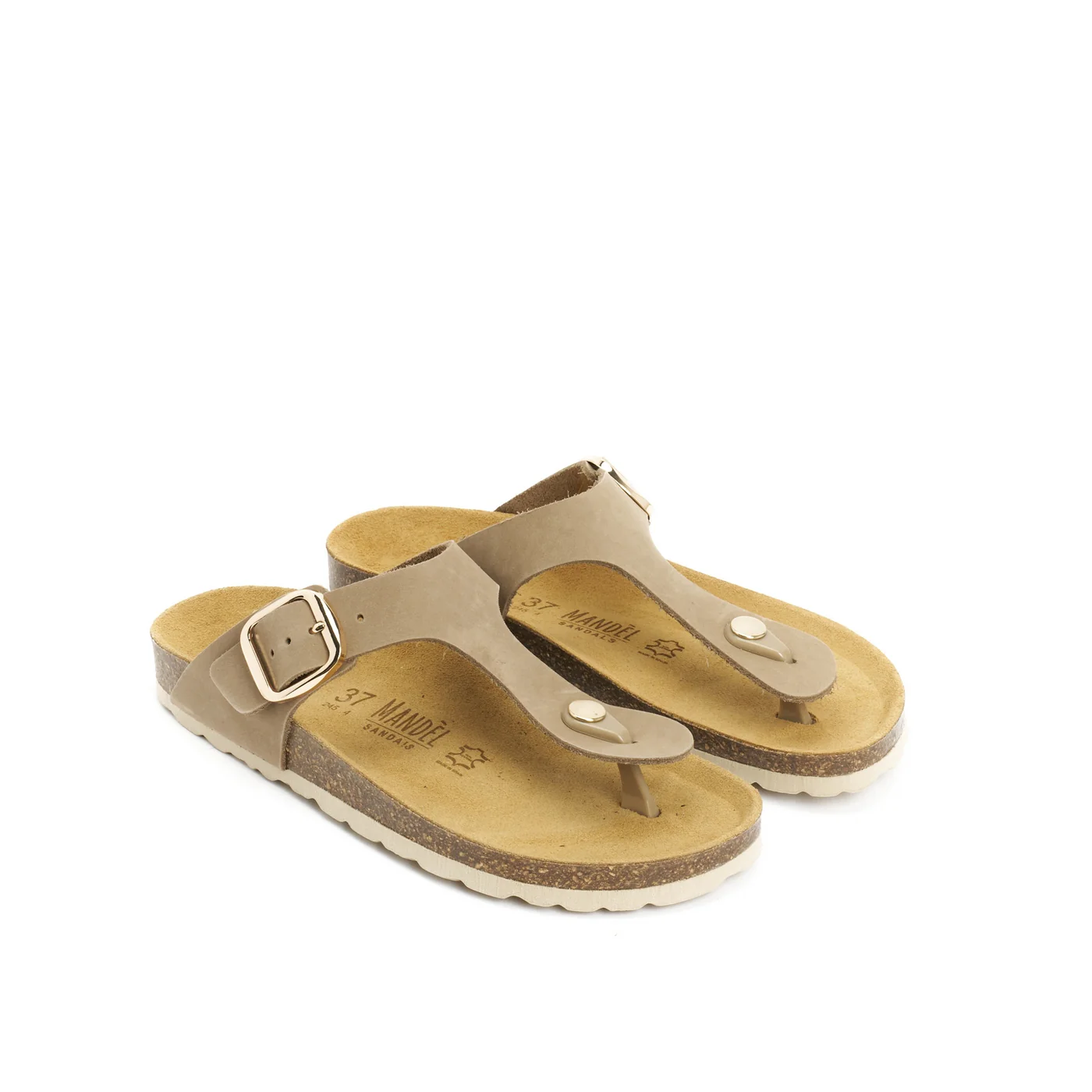 Sabots Blanca Big Buckle Nubuck Taupe - Femme - Image 4