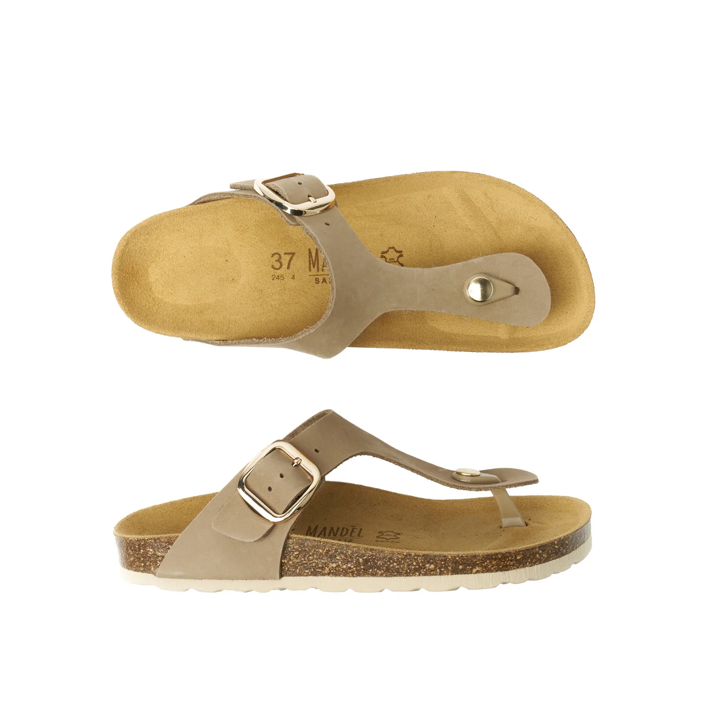 Sabots Blanca Big Buckle Nubuck Taupe - Femme - Image 6