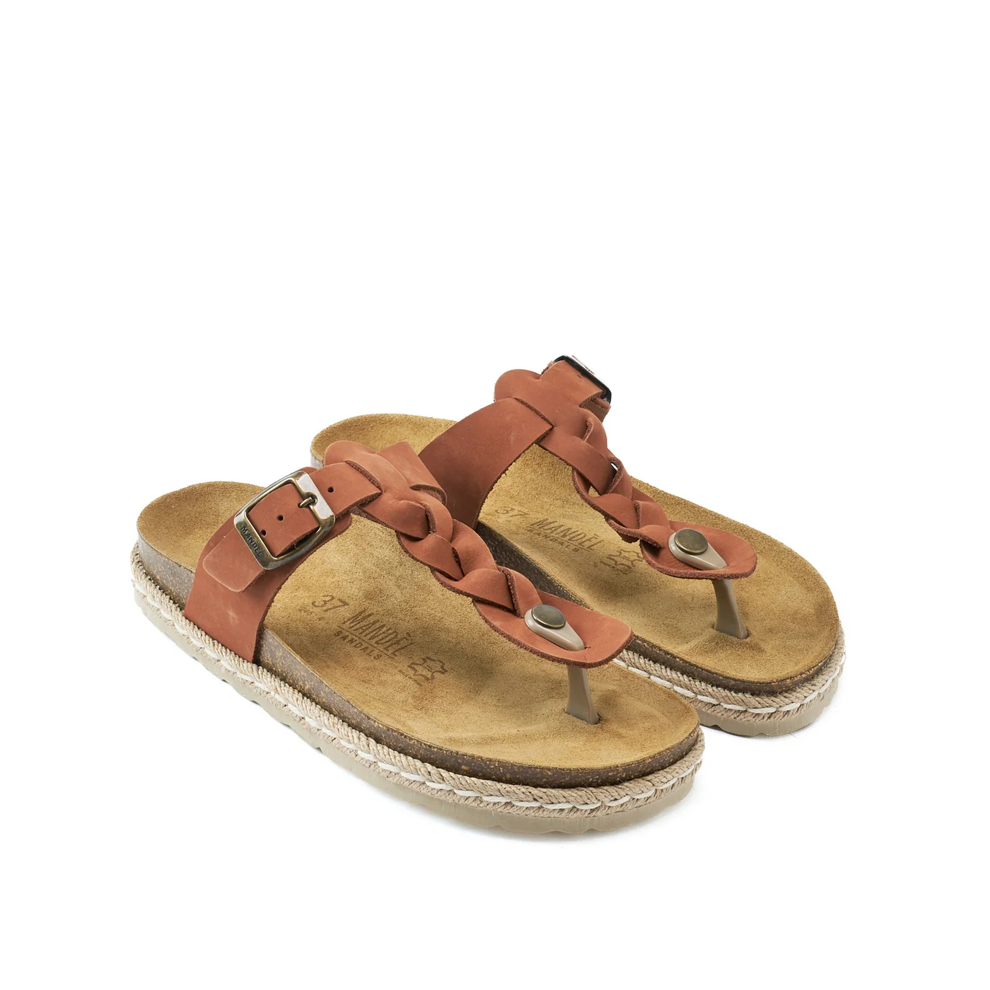 Tongs Sandales Luna Nubuck Chestnuts Brown - Femme - Image 3