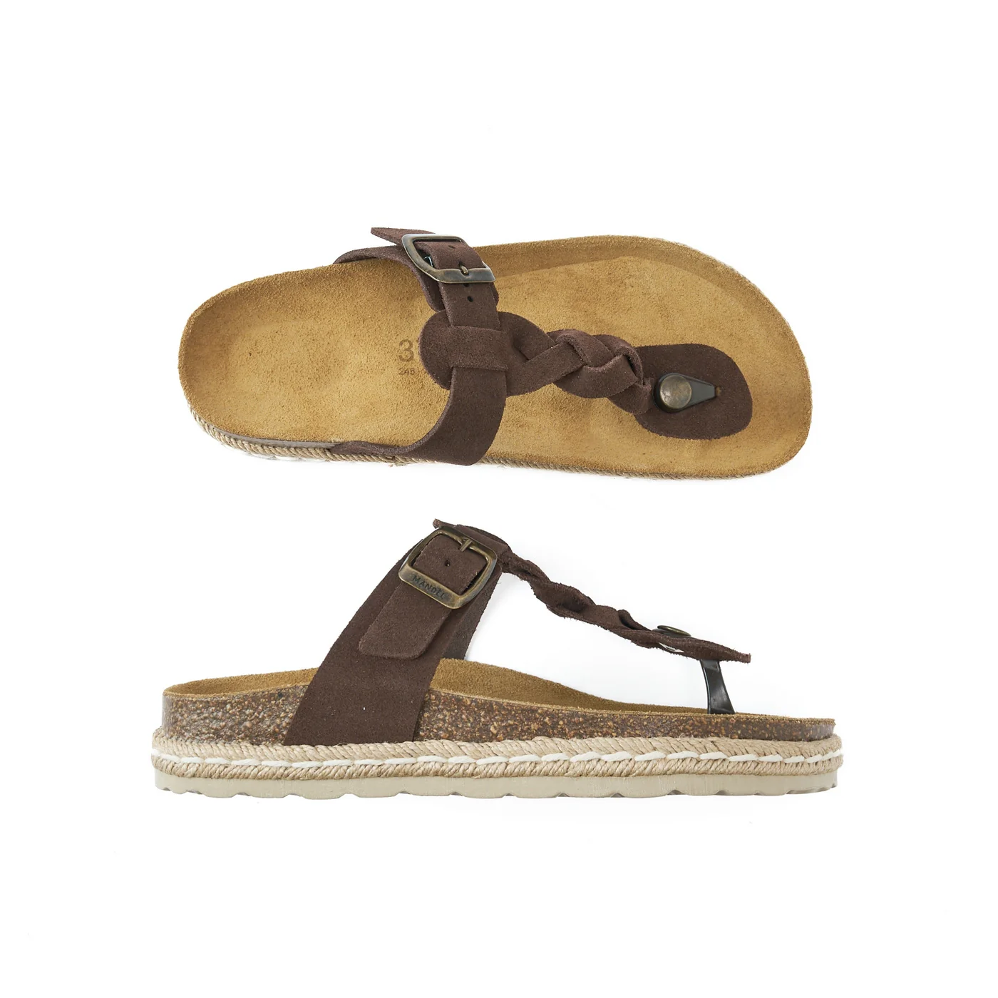 Tongs Sandales Luna Suede Dark Brown - Femme - Image 5