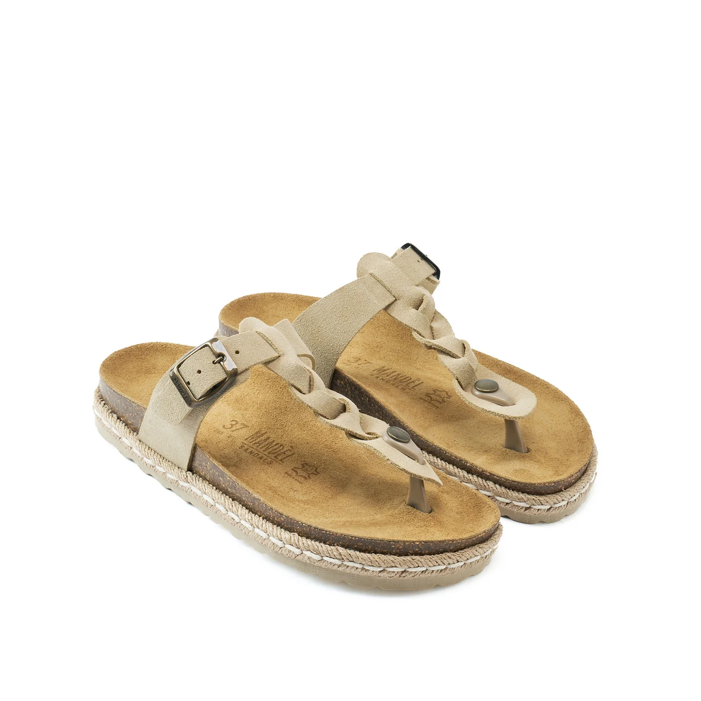 Tongs Sandales Luna Suede Beige - Femme - Image 3