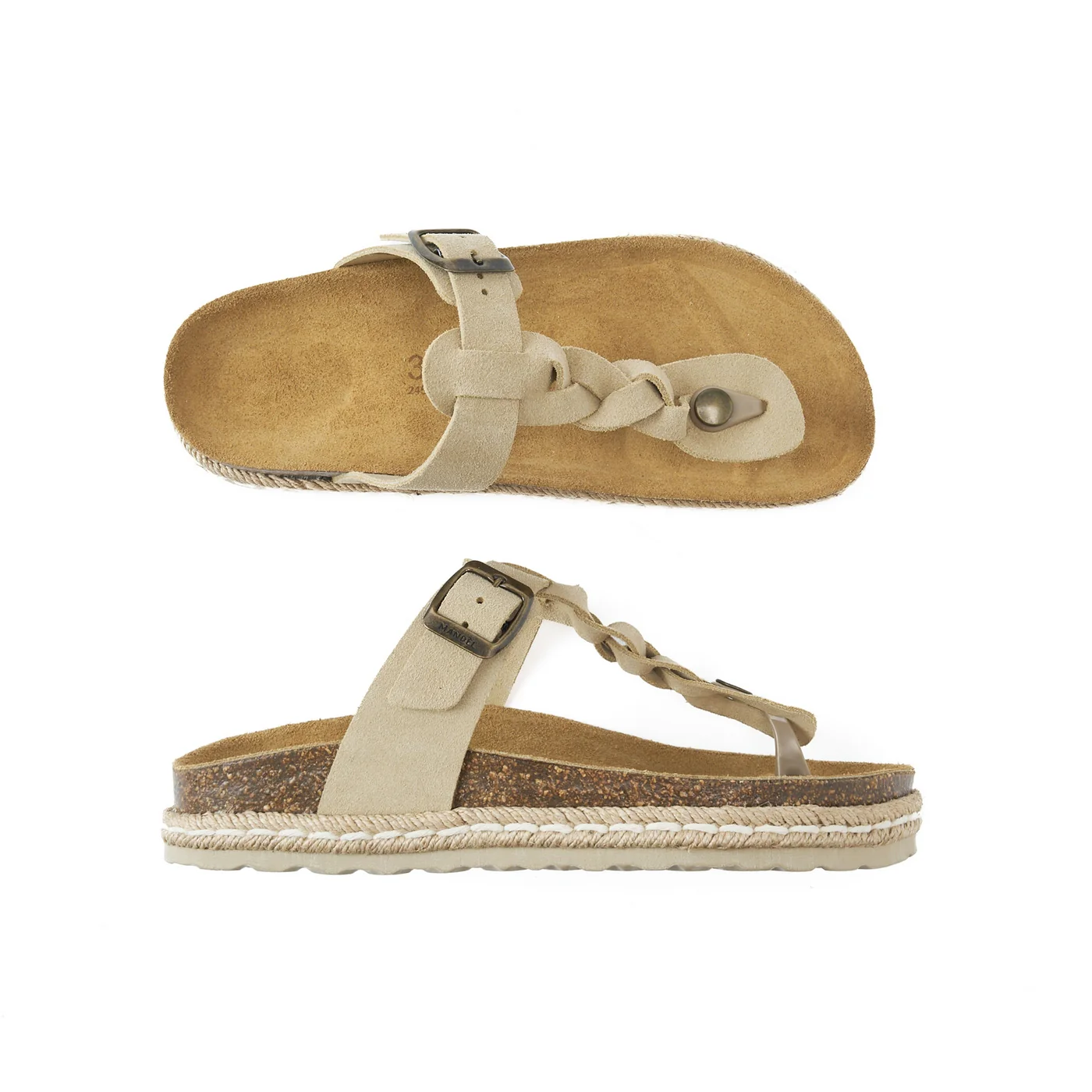 Tongs Sandales Luna Suede Beige - Femme - Image 5