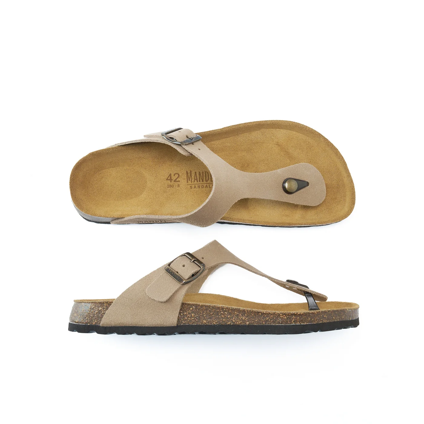 Tongs David Suede Taupe - Homme - Image 5