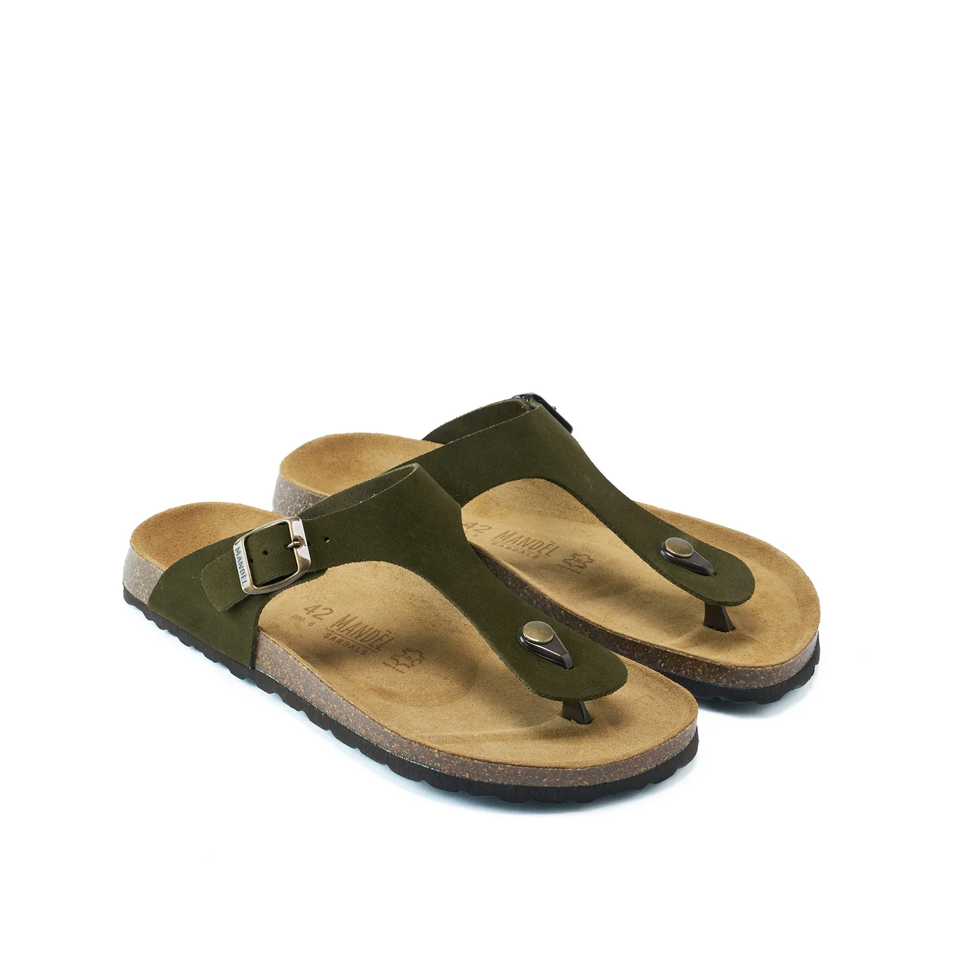 Tongs David Suede Moss Green - Homme - Image 3