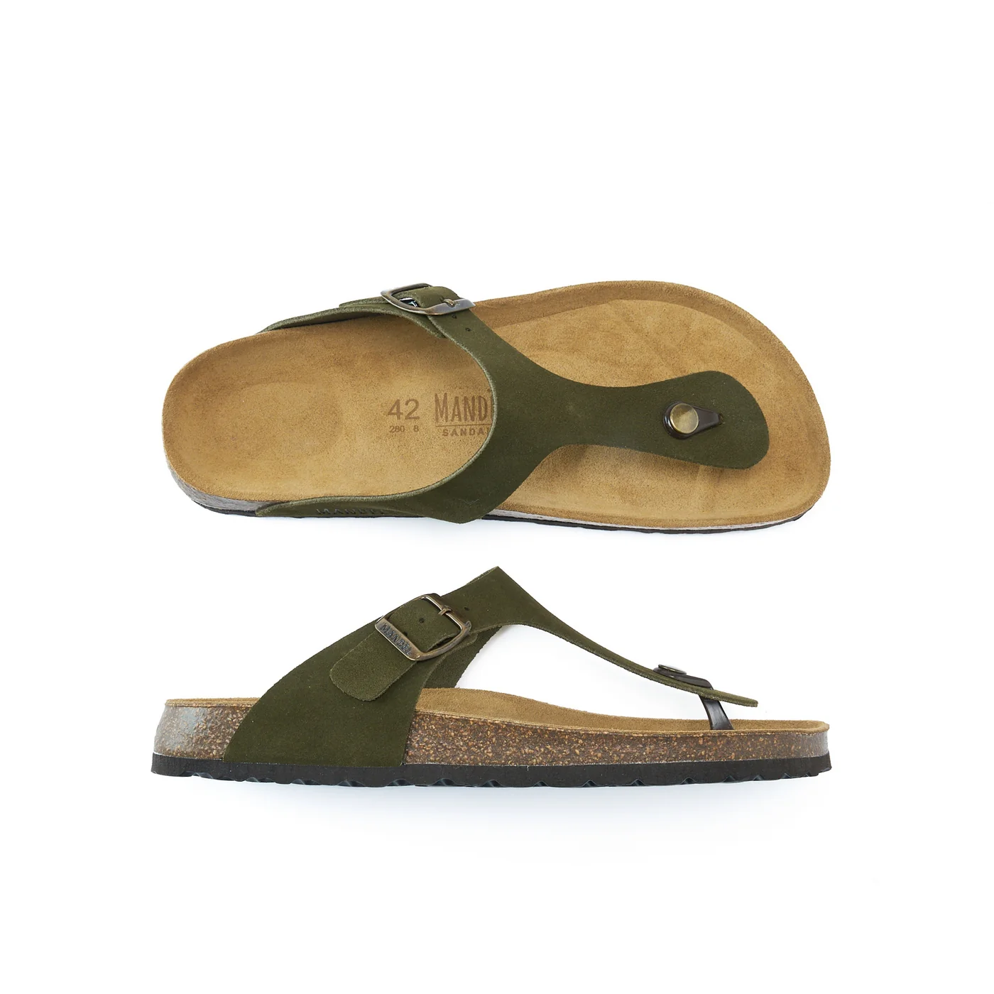 Tongs David Suede Moss Green - Homme - Image 5