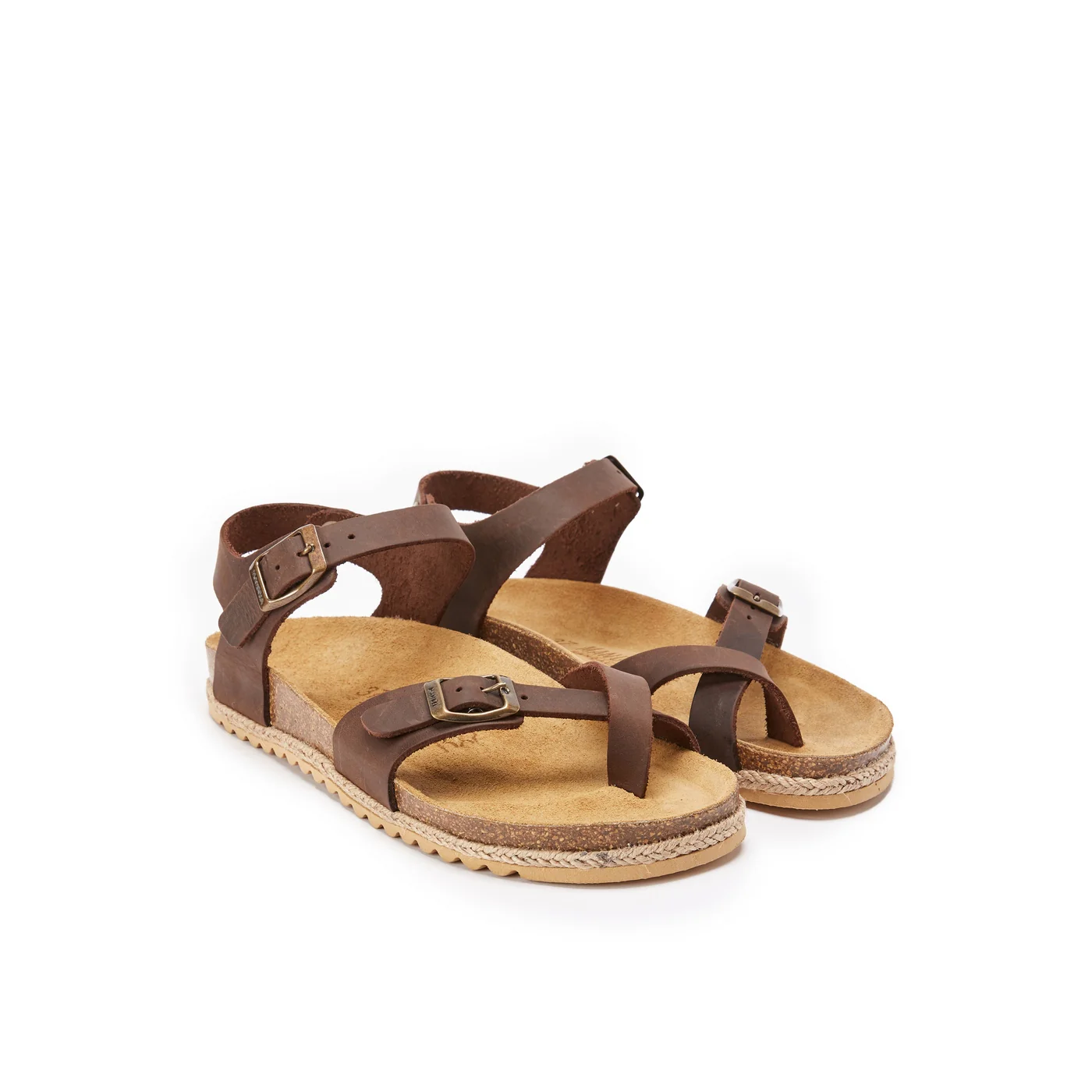 Tongs Elisa Oiled Leather Dark Brown - Femme - Image 3