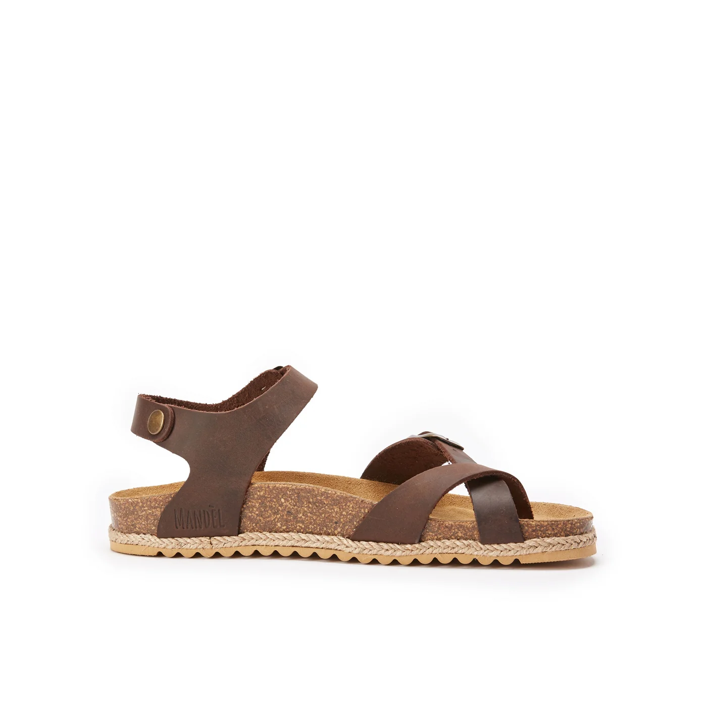 Tongs Elisa Oiled Leather Dark Brown - Femme - Image 4