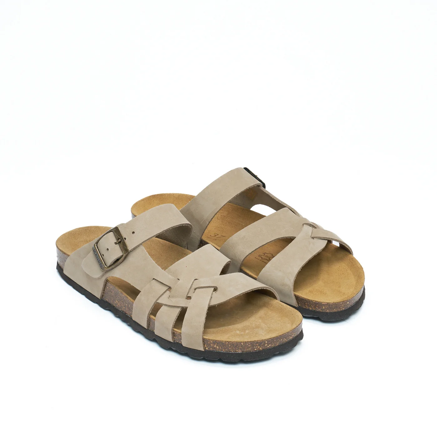 Sandales Alvaro Nubuck Taupe - Femme - Image 3