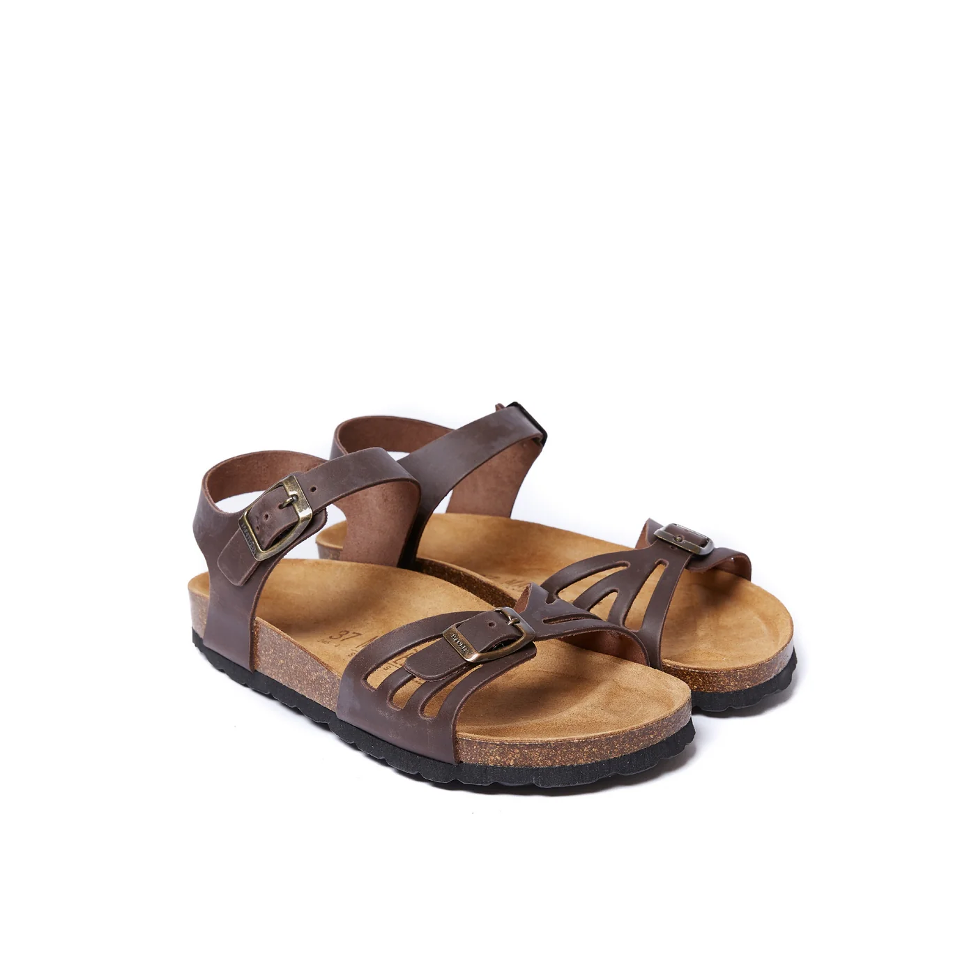Sandales Neva Oiled Leather Dark Brown - Femme - Image 3