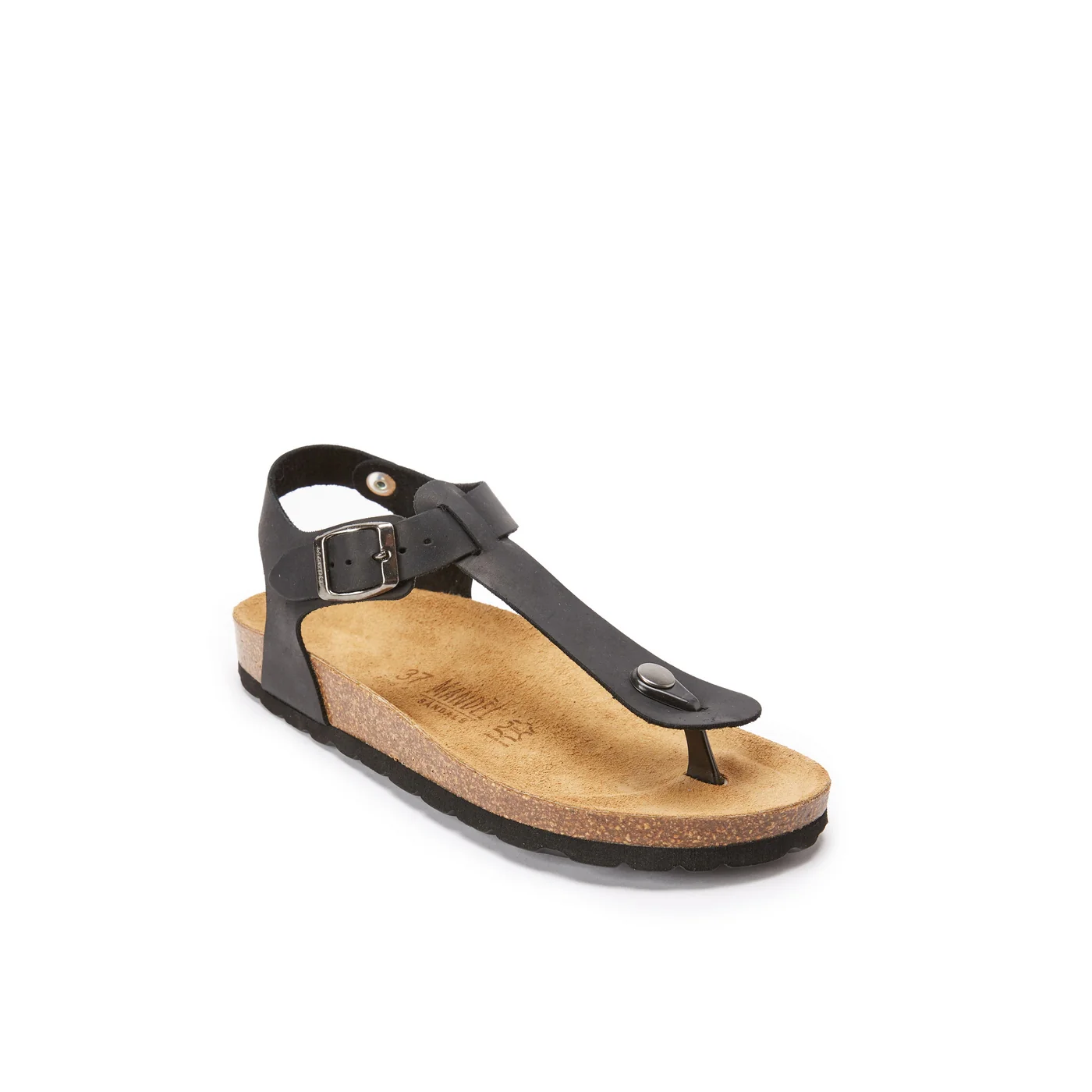 Tongs Leon Oiled Leather Black - Femme - Image 2