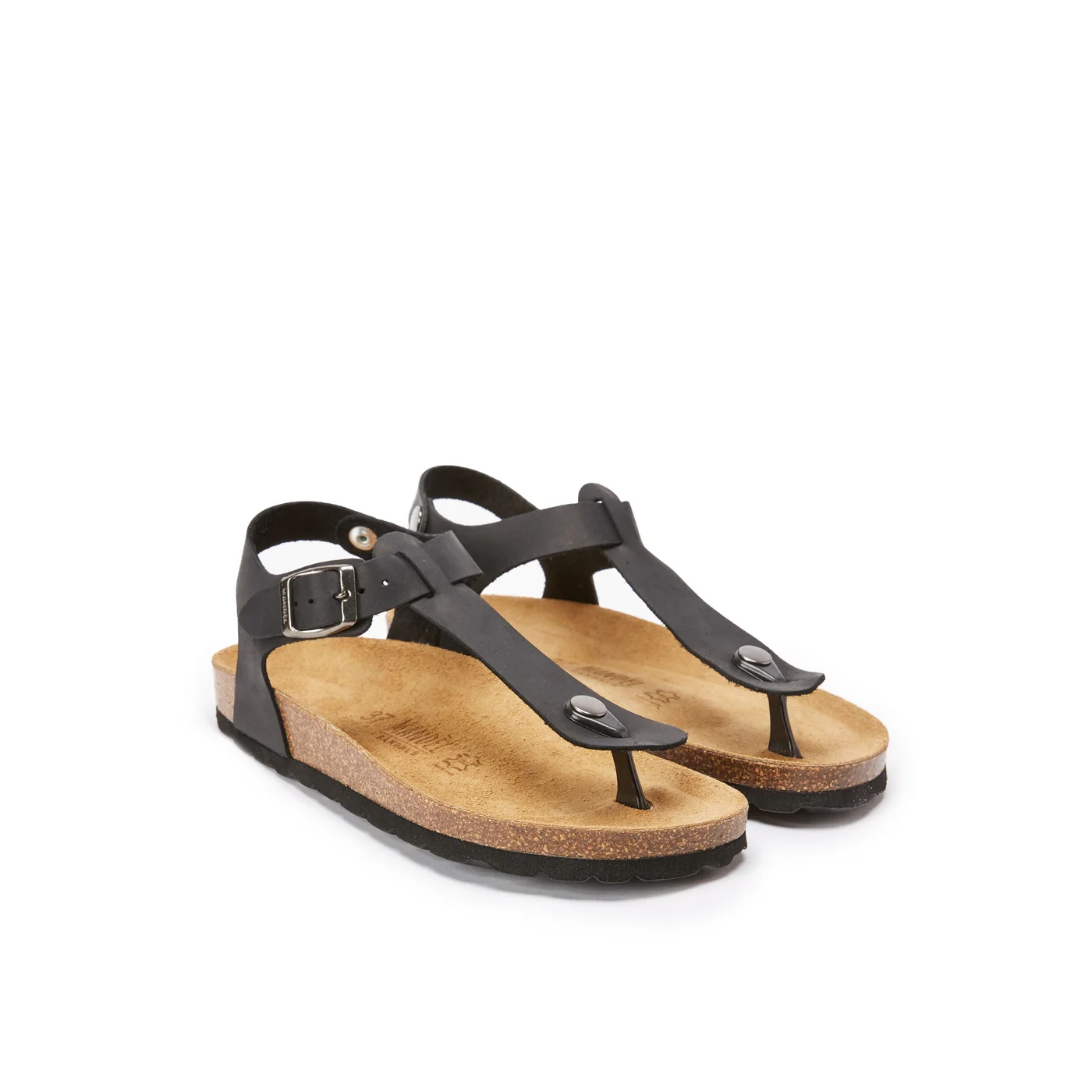 Tongs Leon Oiled Leather Black - Femme - Image 3